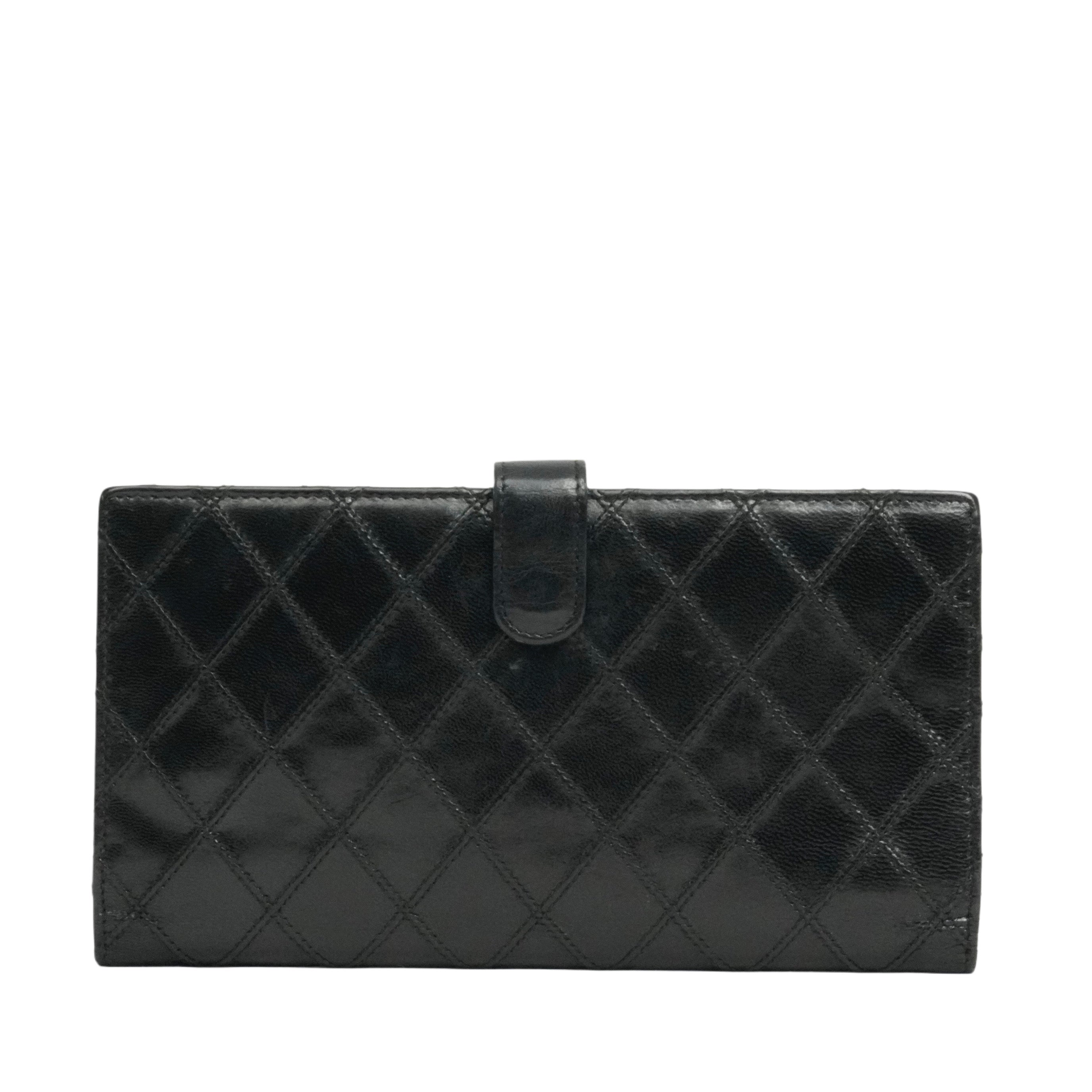 CHANEL 2009–2010 Matelassé Coco Mark Bi-Fold Long Wallet