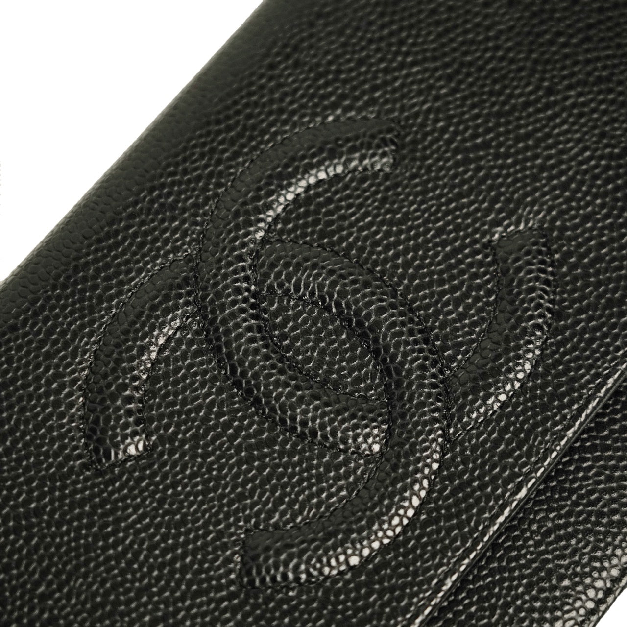 CHANEL Coco Mark Caviar Skin Shoulder Bag
