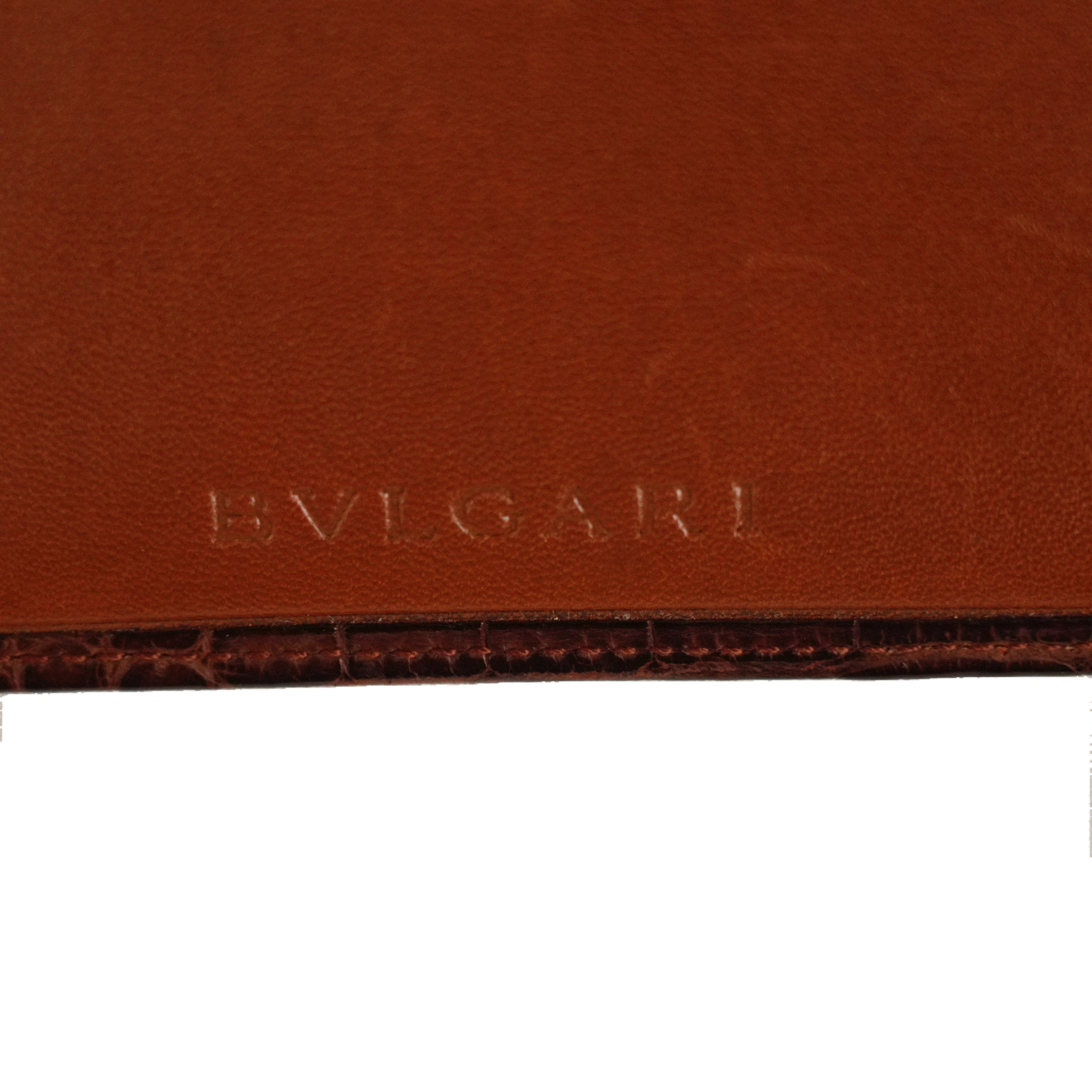 BVLGARI Crocodile Bi-Fold Wallet