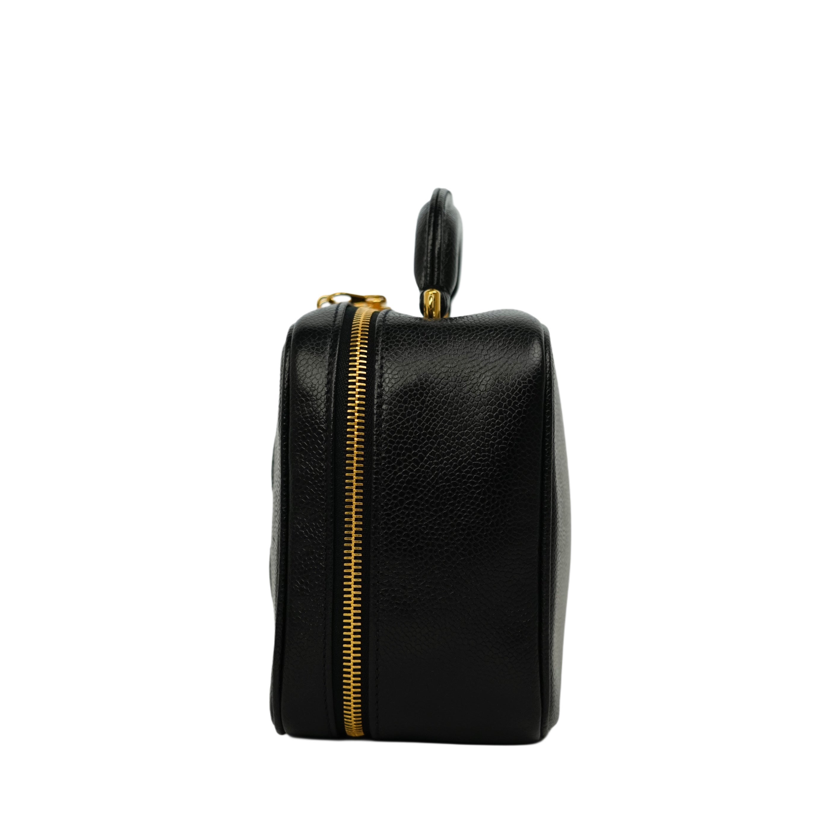 CHANEL 1996–1997 Caviar Leather Vanity Handbag / Shoulder Bag 2-Way