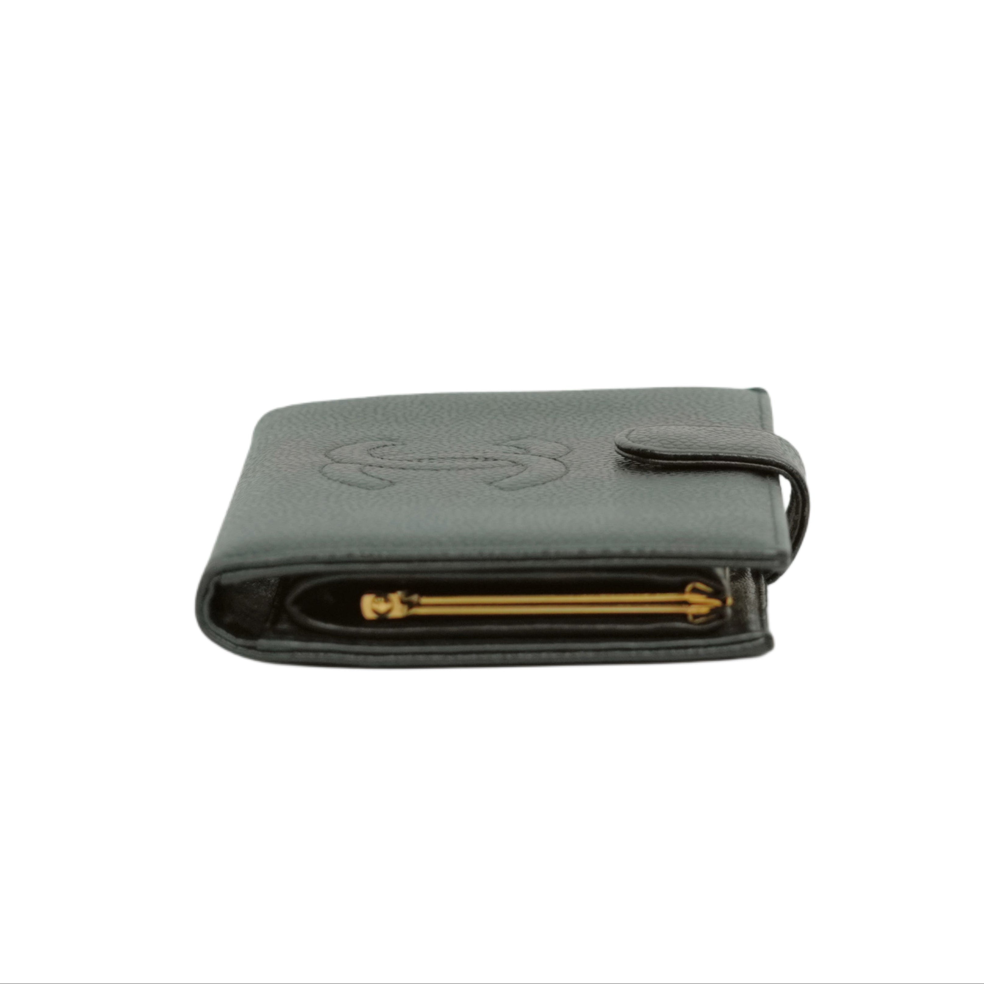 CHANEL 2003-2004 Coco Mark Caviar Skin Long Wallet