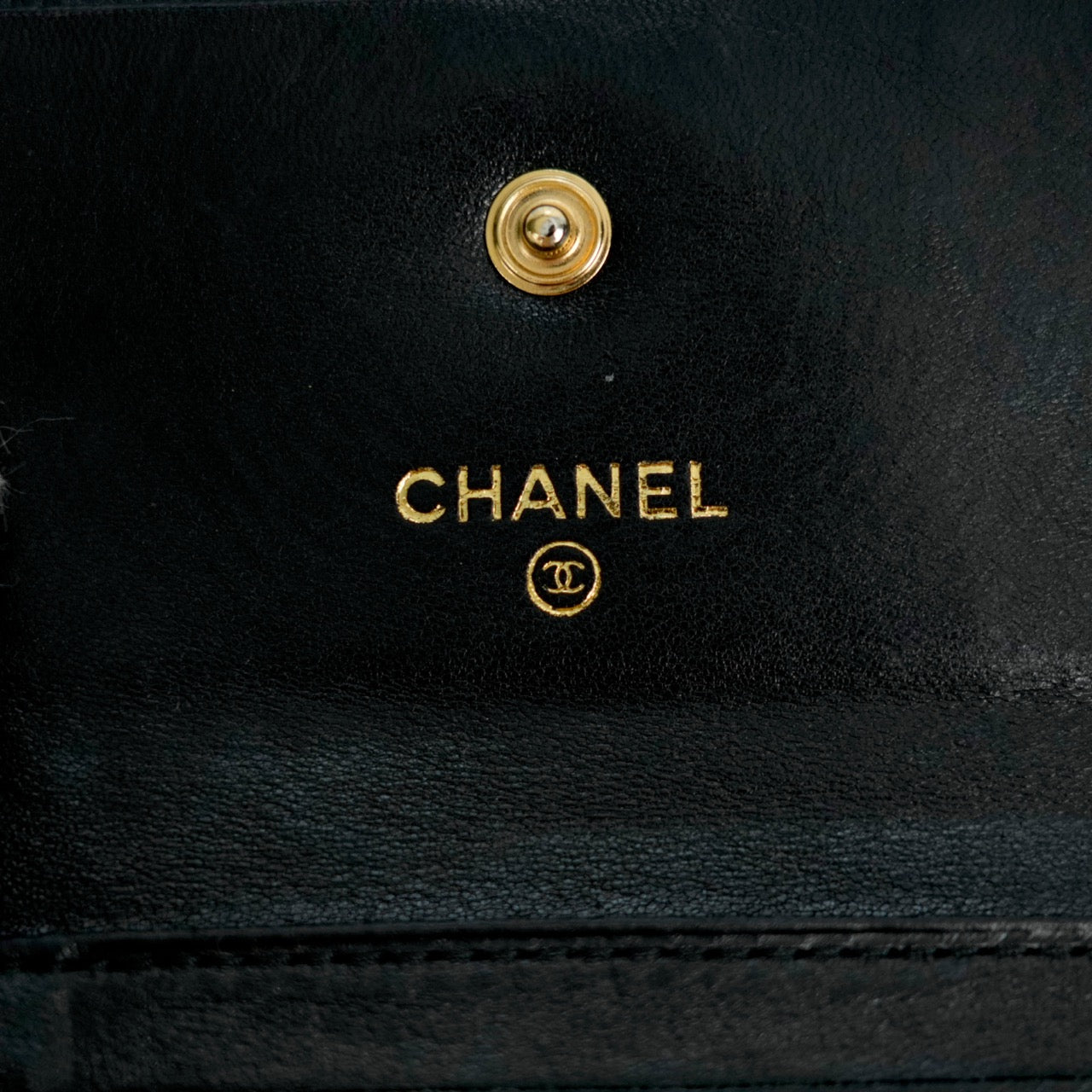 CHANEL 2003–2004 Caviar Leather Tri-Fold Wallet