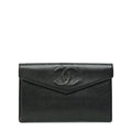 CHANEL 1997–1999 Coco Mark Caviar Leather Long Wallet / Pouch