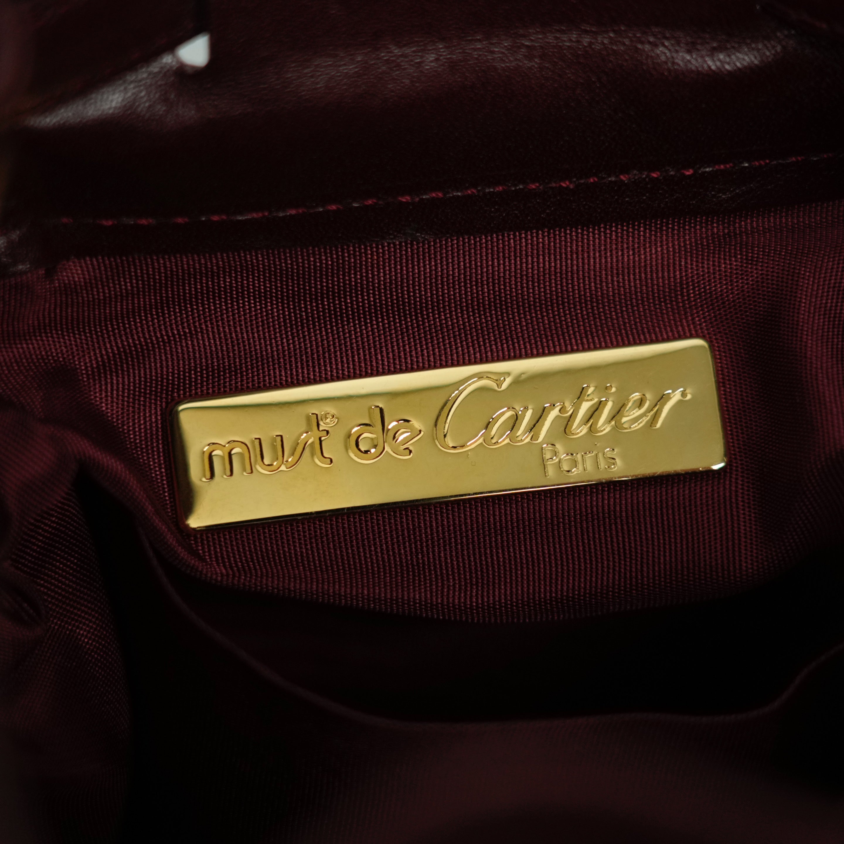 CARTIER Mustline Kinchaku-Type Shoulder Bag