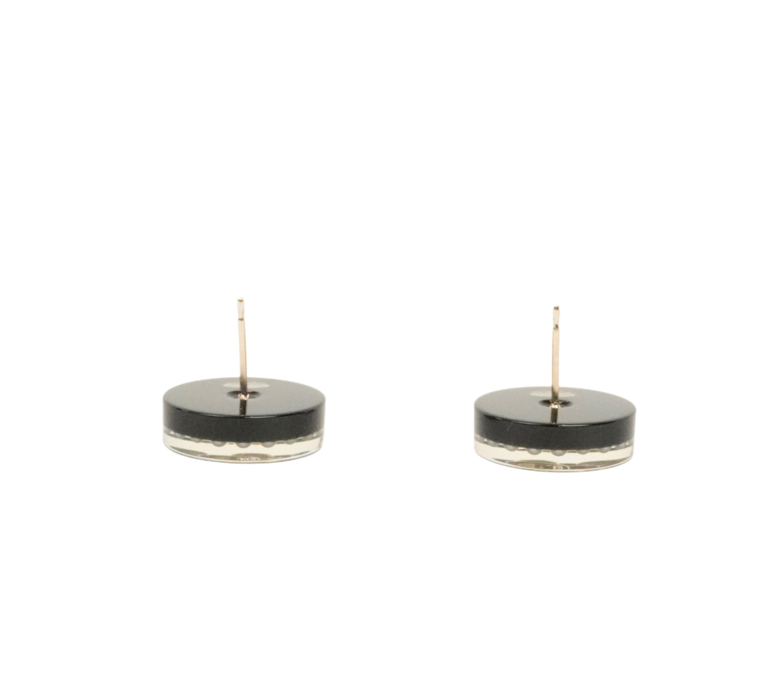 CHANEL Circle Diamond Quilted Coco Mark Earrings