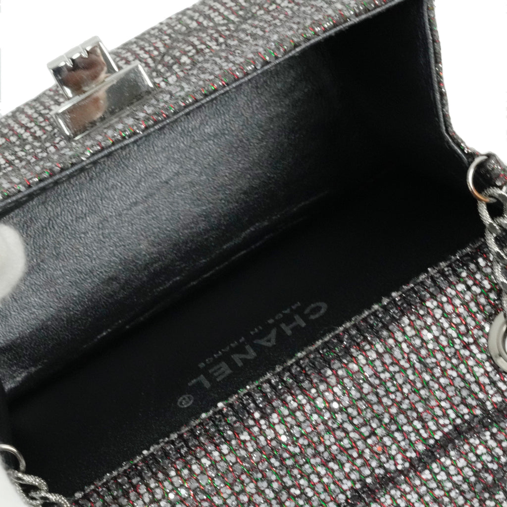 CHANEL 2010-2011 Matelassé 2.55 Chain Sequin Mini Shoulder Bag