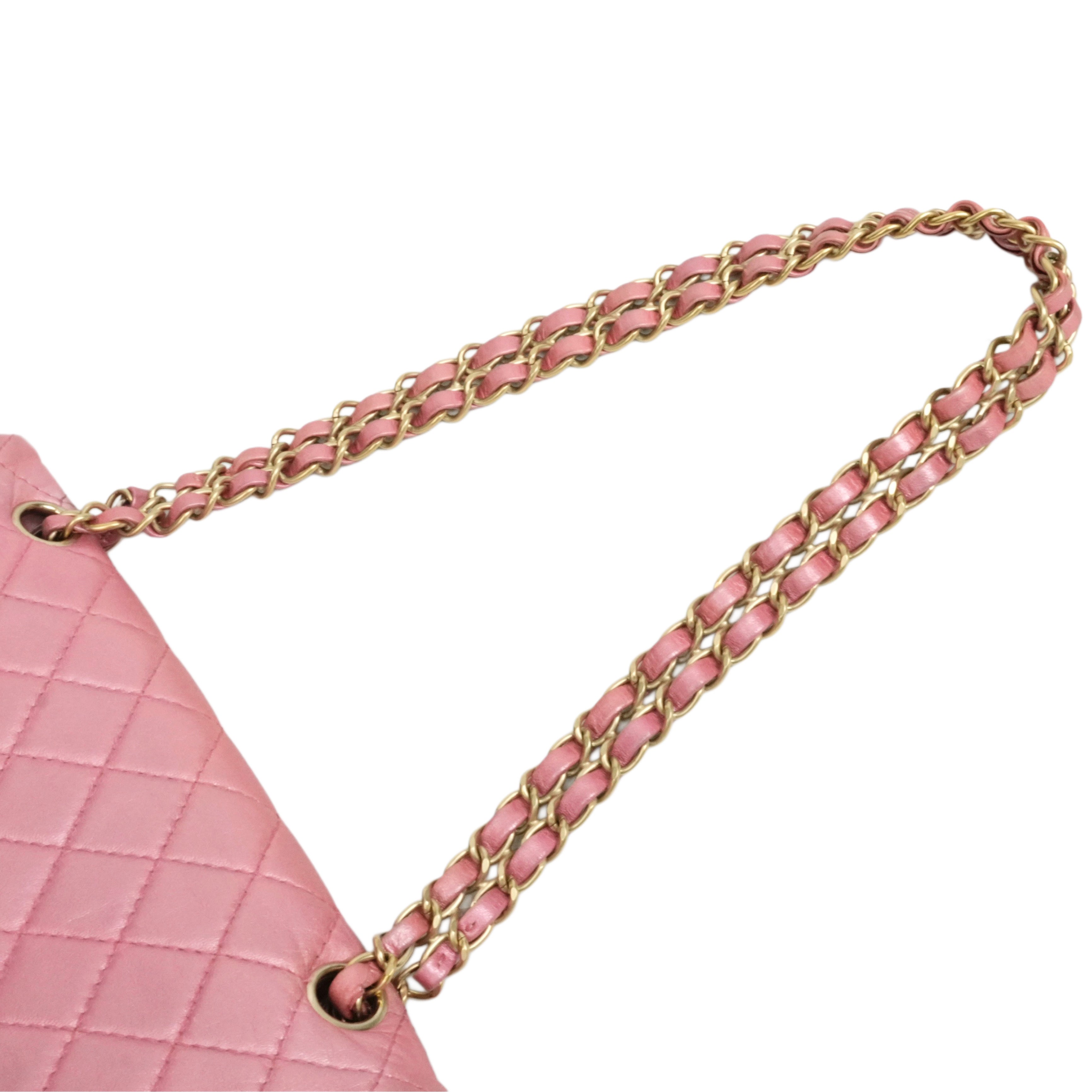 CHANEL 2010–2011 Crystal Logo Matelassé Chain Lambskin Shoulder Bag