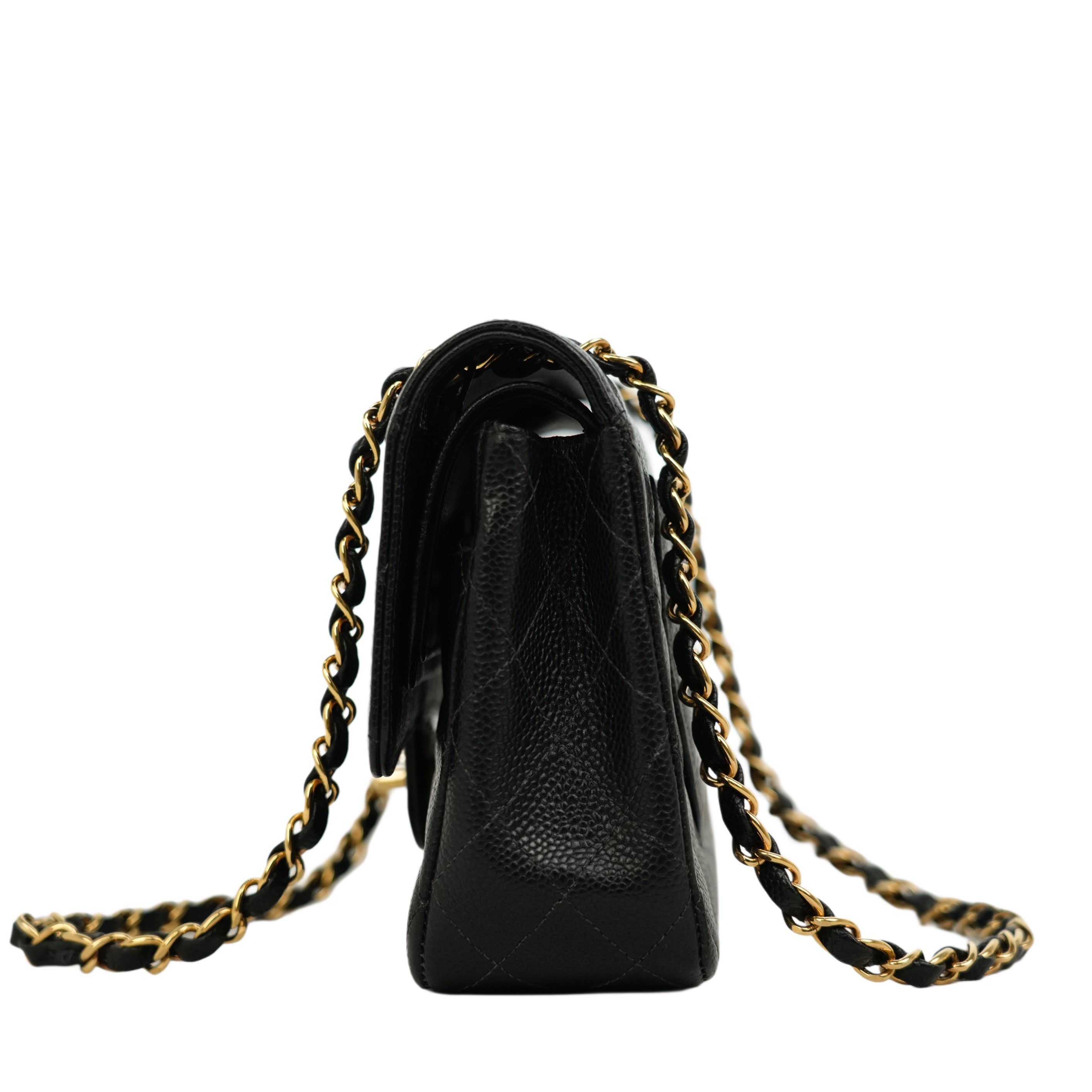 CHANEL 2004-2005 Matelassé 25W Chain Shoulder Bag in Caviar Skin