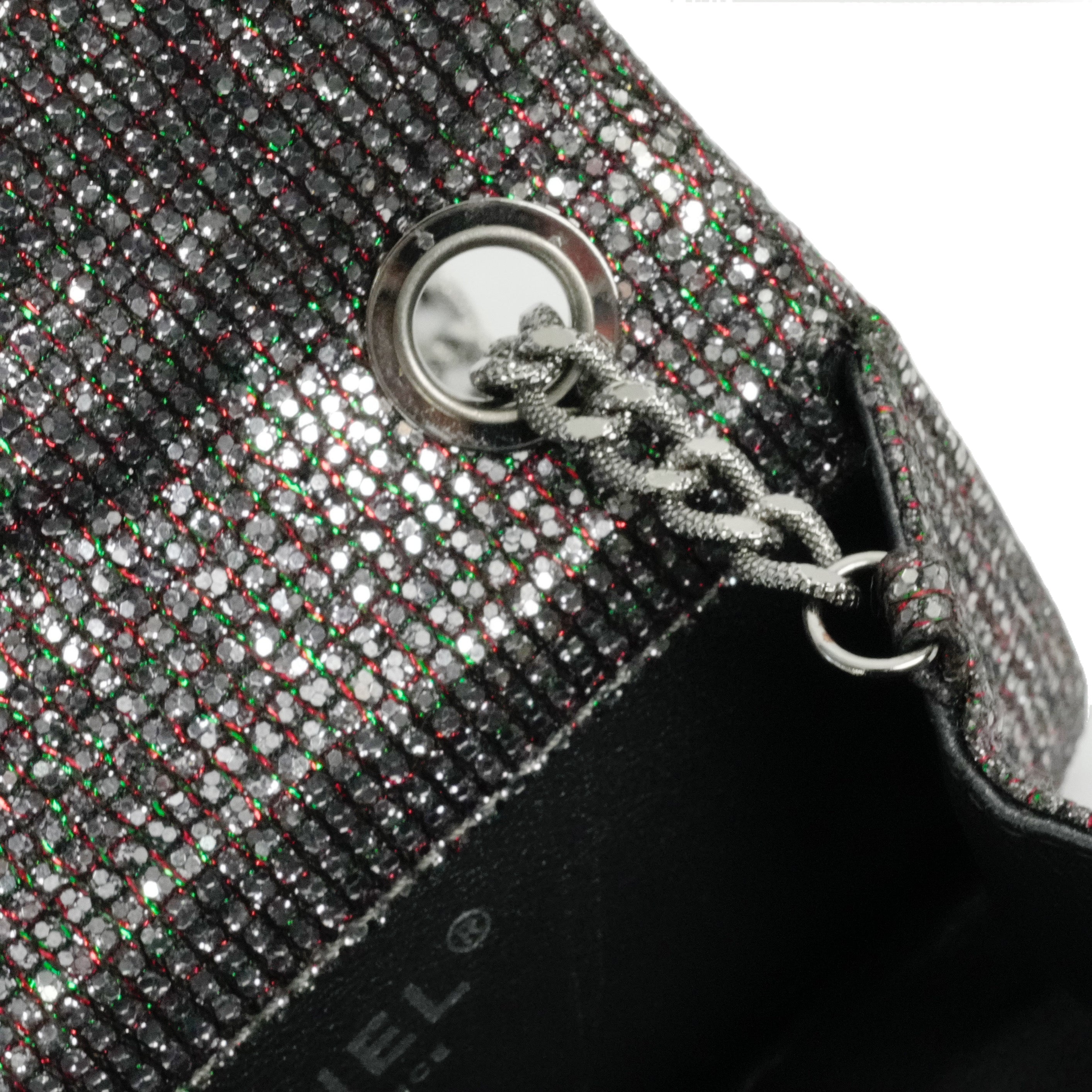 CHANEL 2010-2011 Matelassé 2.55 Chain Sequin Mini Shoulder Bag