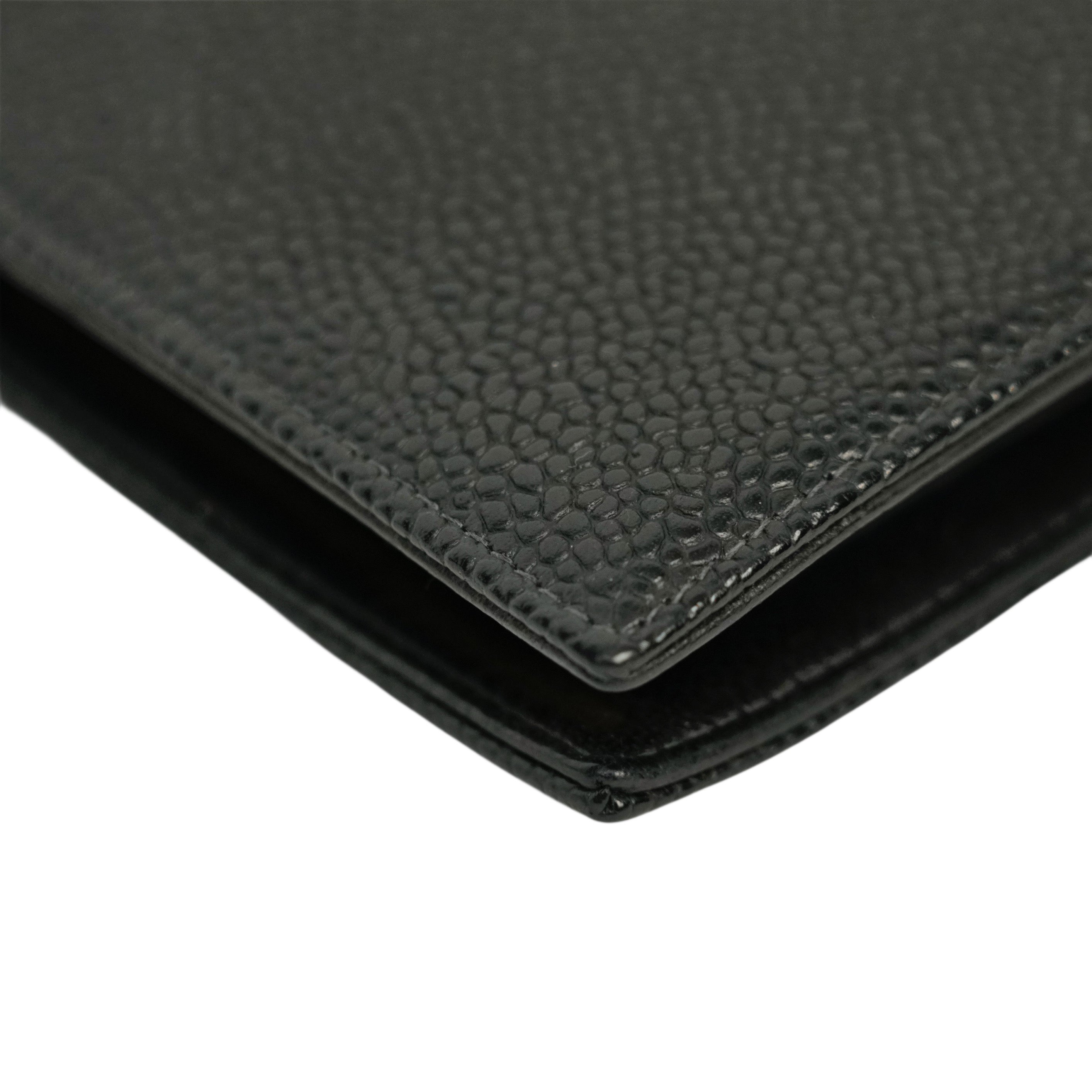 CHANEL 2003–2004 Coco Mark Caviar Skin Bifold Long Wallet