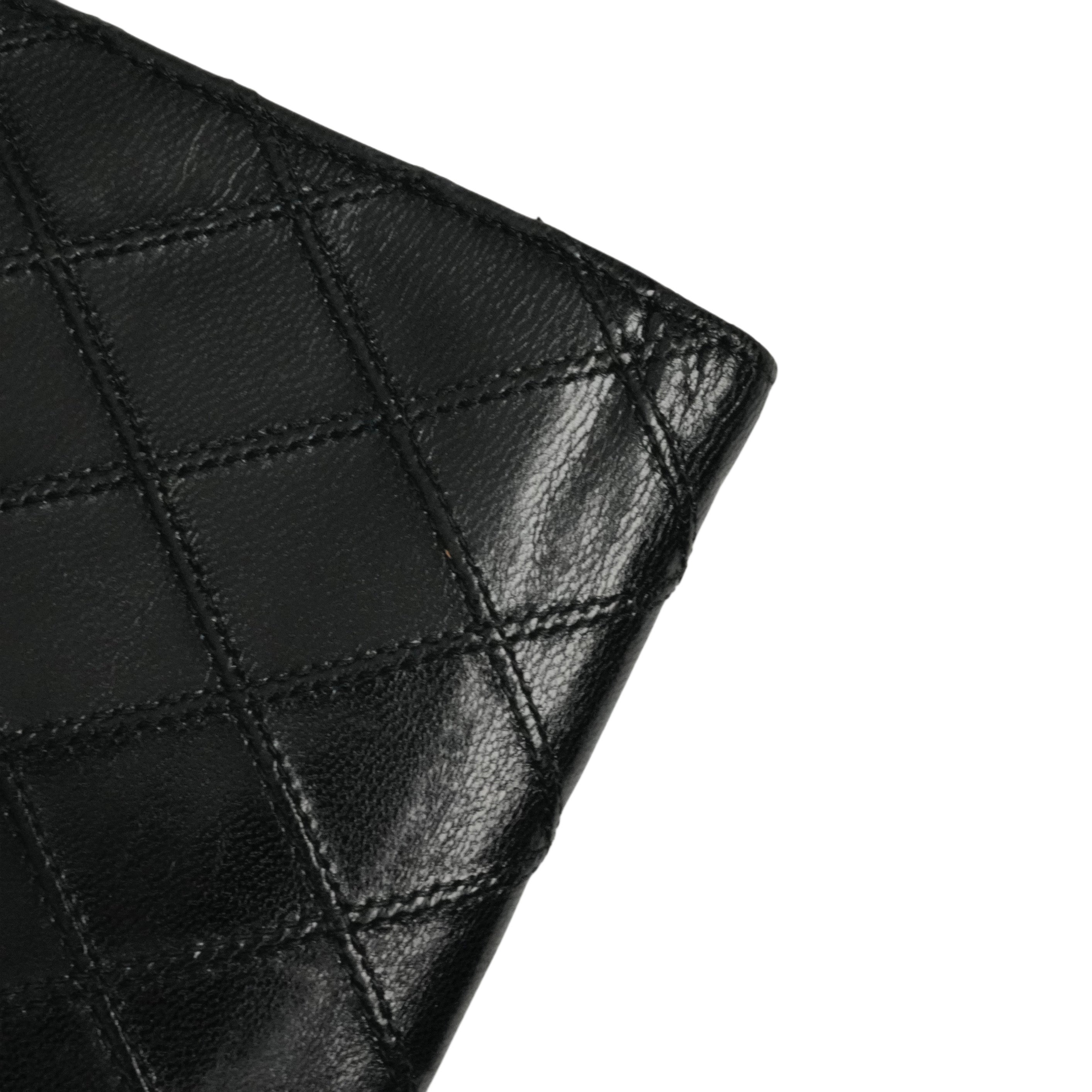 CHANEL 2009–2010 Matelassé Coco Mark Bi-Fold Long Wallet