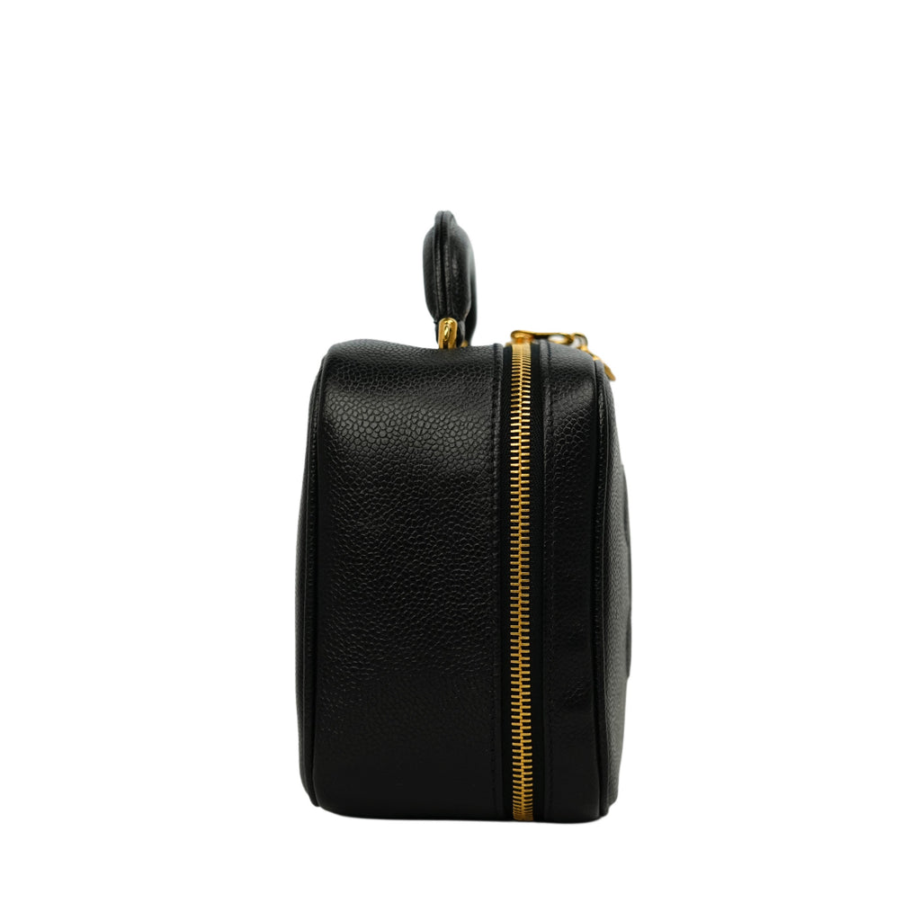 CHANEL 1996–1997 Caviar Leather Vanity Handbag / Shoulder Bag 2-Way