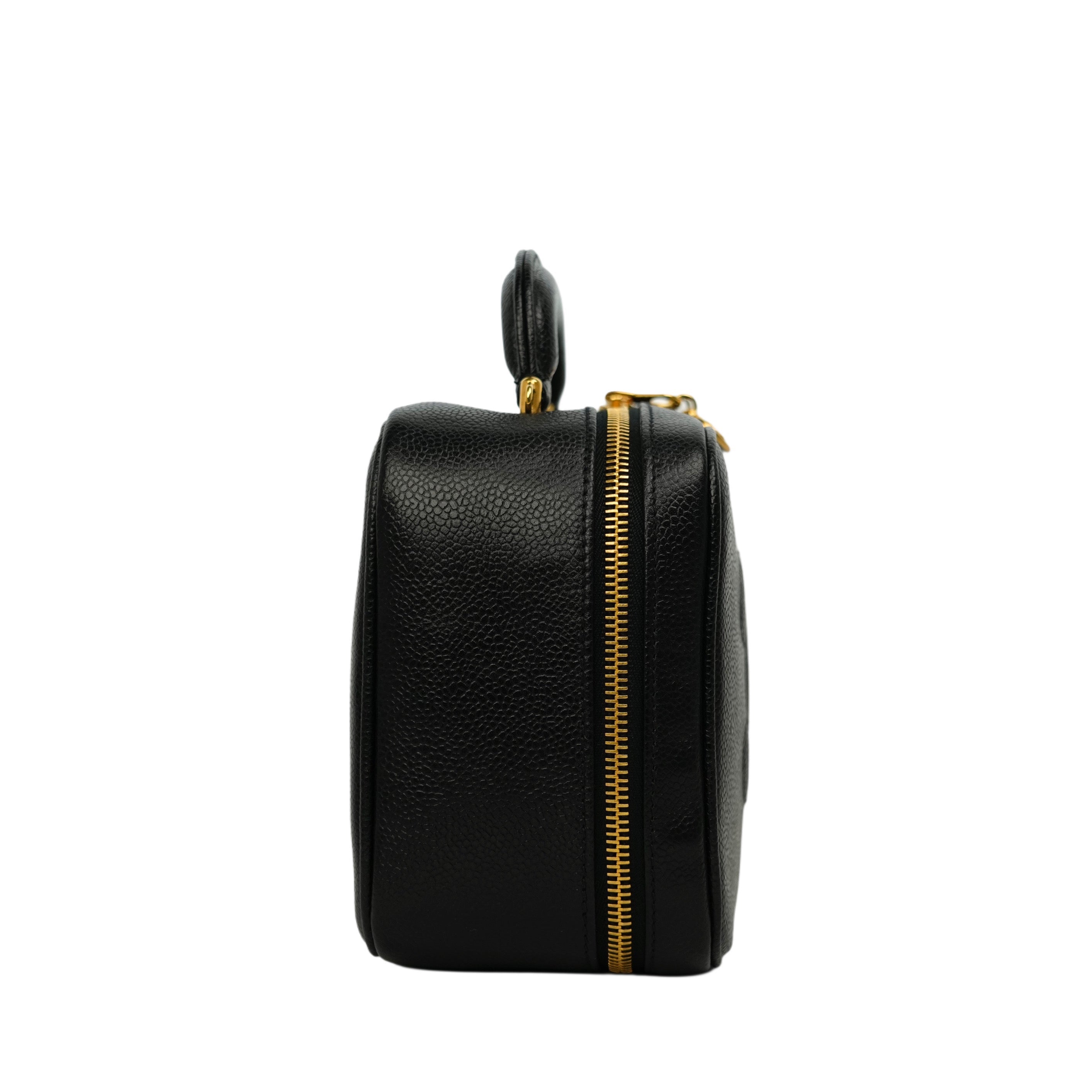 CHANEL 1996–1997 Caviar Leather Vanity Handbag / Shoulder Bag 2-Way