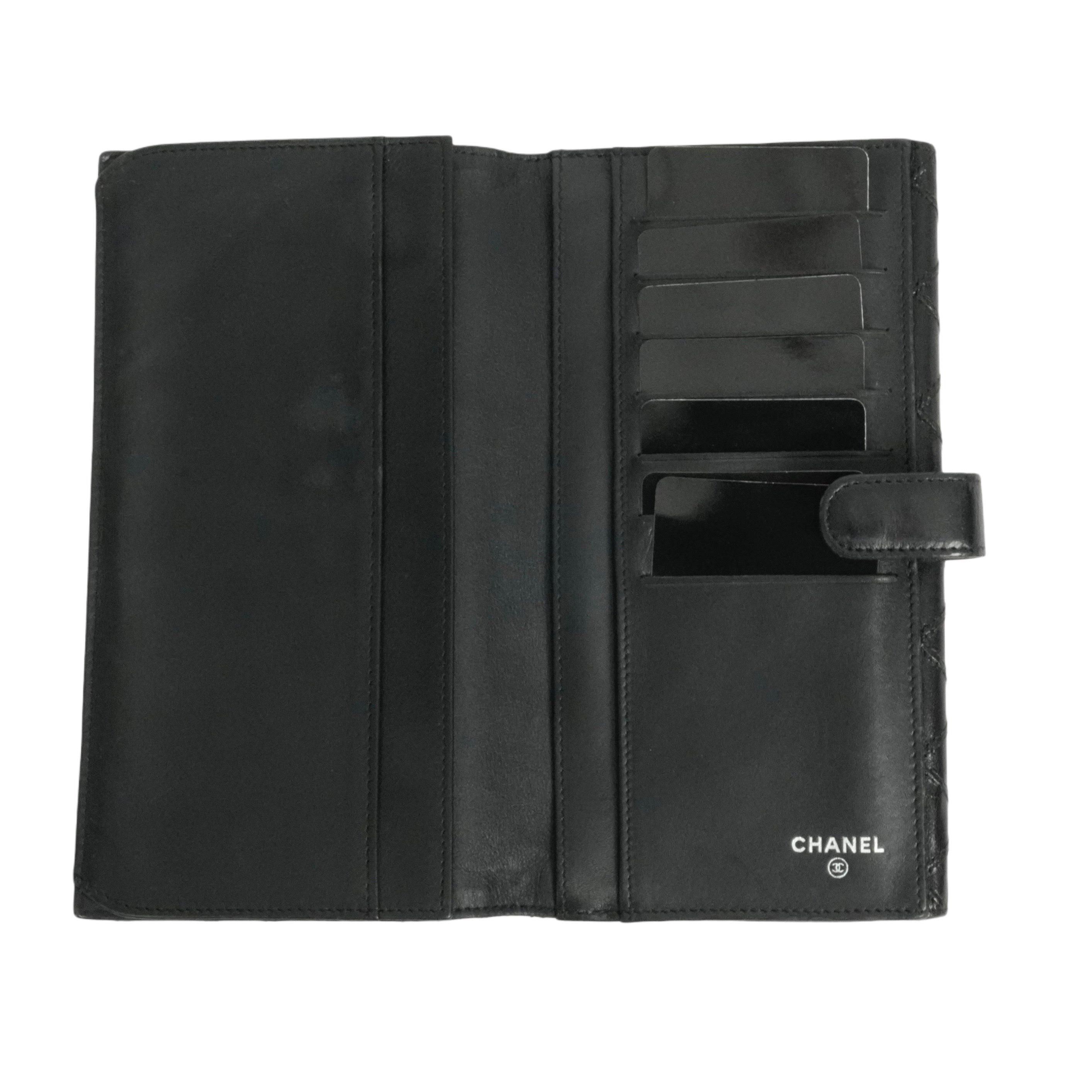CHANEL 2009–2010 Matelassé Coco Mark Bi-Fold Long Wallet