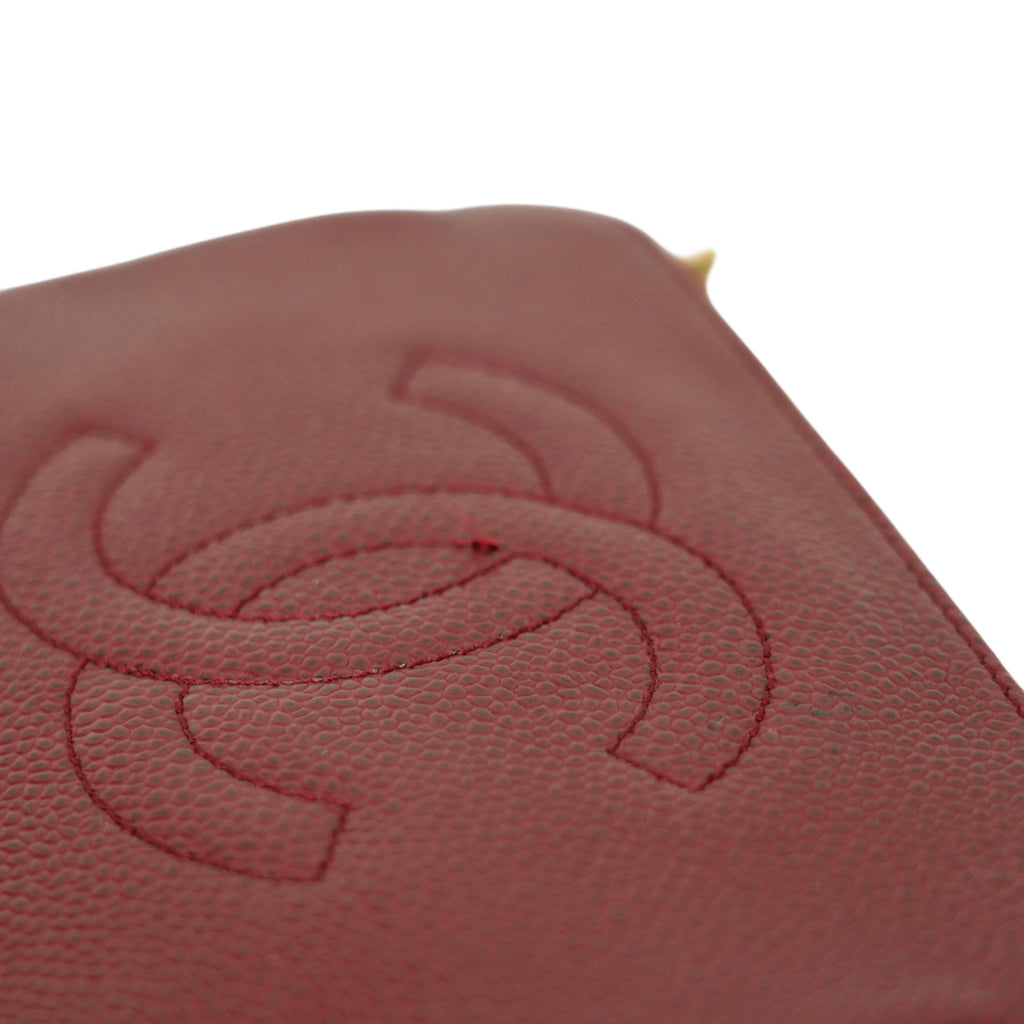CHANEL Caviar Skin Coco Mark Pouch