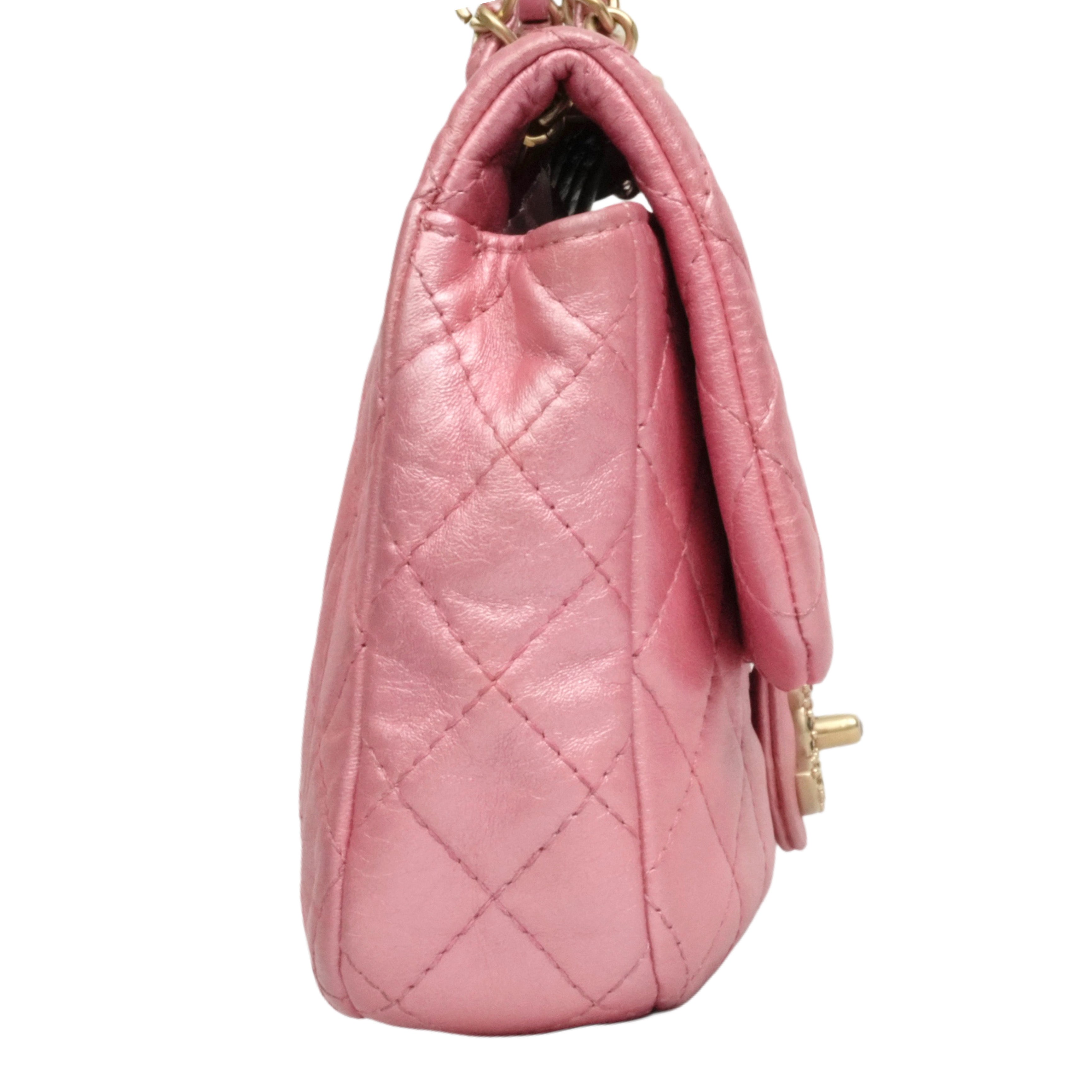 CHANEL 2010–2011 Crystal Logo Matelassé Chain Lambskin Shoulder Bag