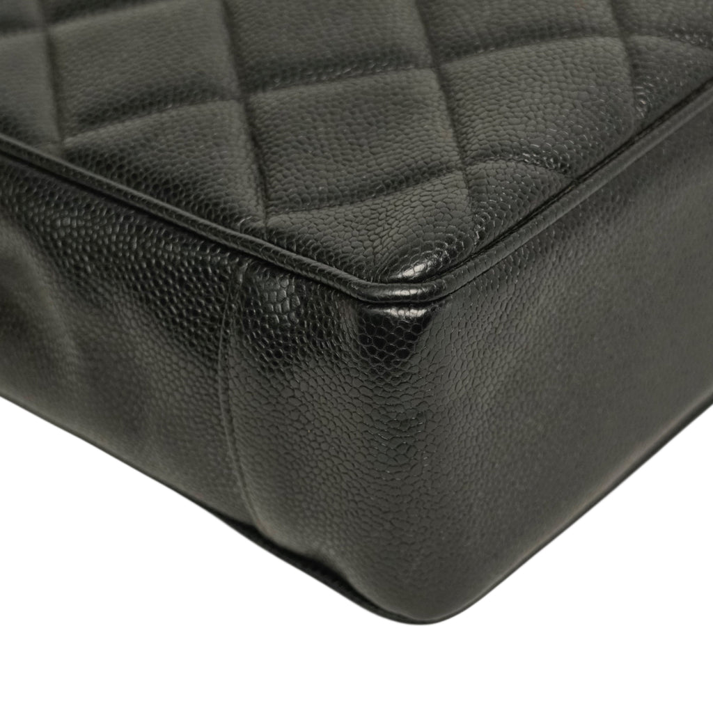 CHANEL 1997–1999 Coco Mark Matelassé Caviar Skin Tote Bag / Shoulder Bag