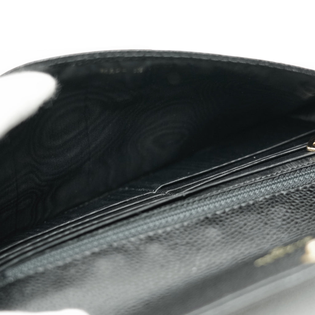 CHANEL 1997–1999 Coco Mark Caviar Leather Long Wallet / Pouch