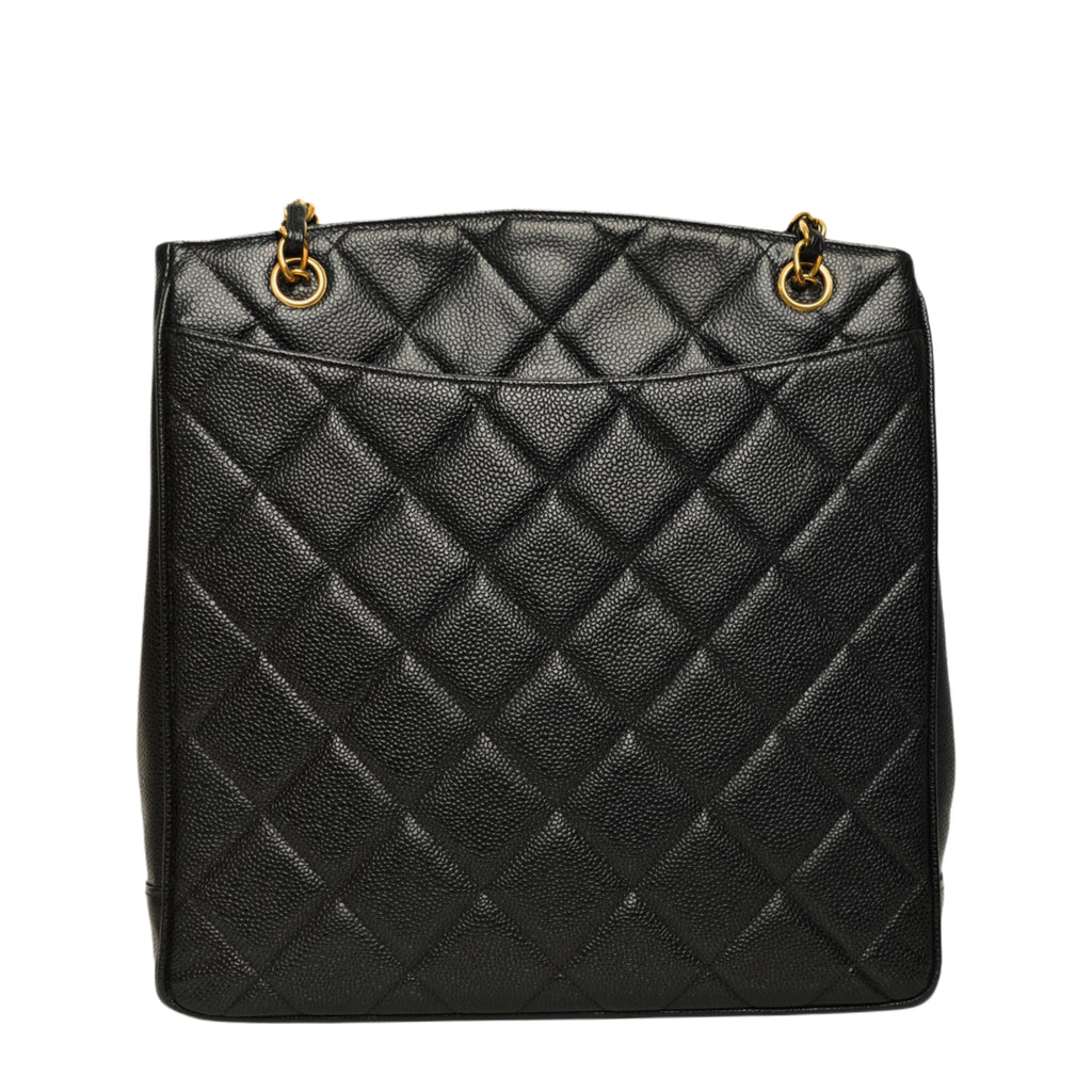 CHANEL 1997–1999 Coco Mark Matelassé Caviar Skin Tote Bag / Shoulder Bag