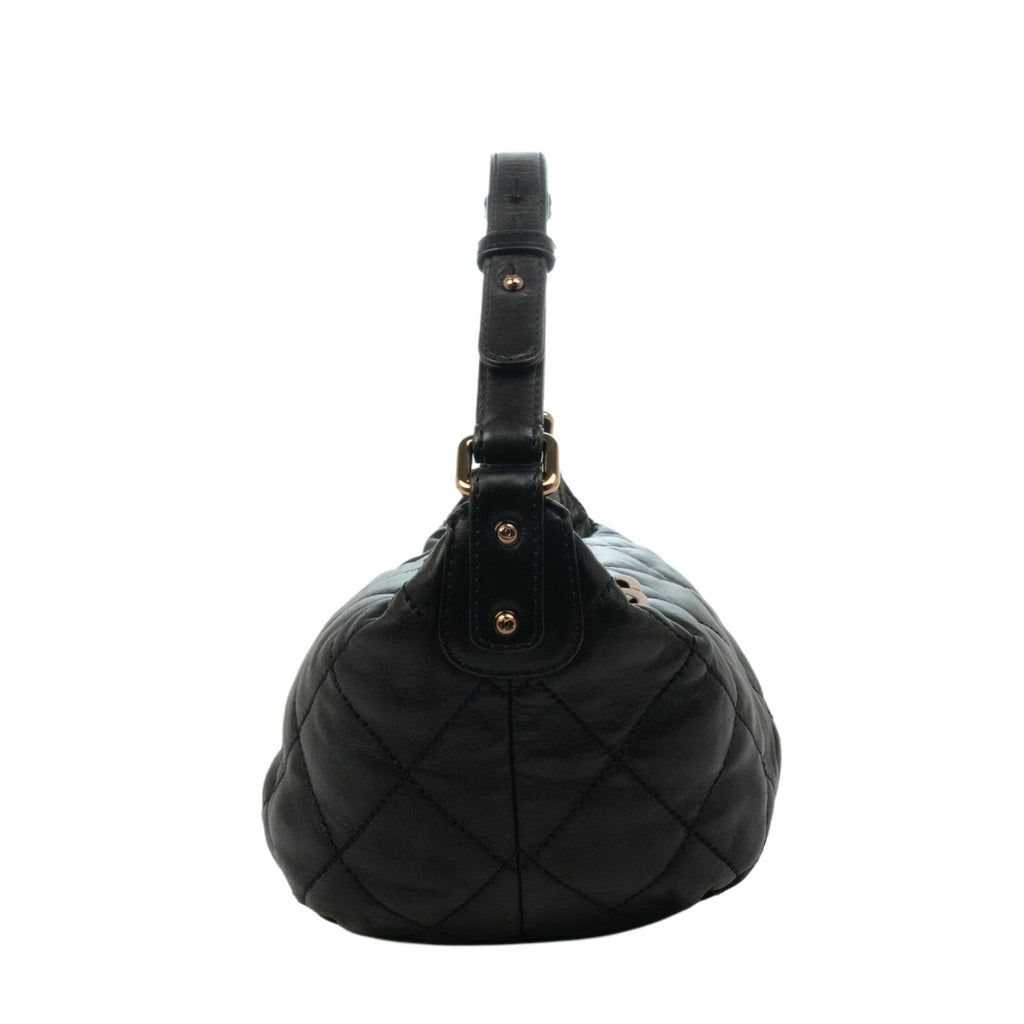 CHANEL 2005-2006 Coco Mark Wild Stitch Lambskin Shoulder Bag