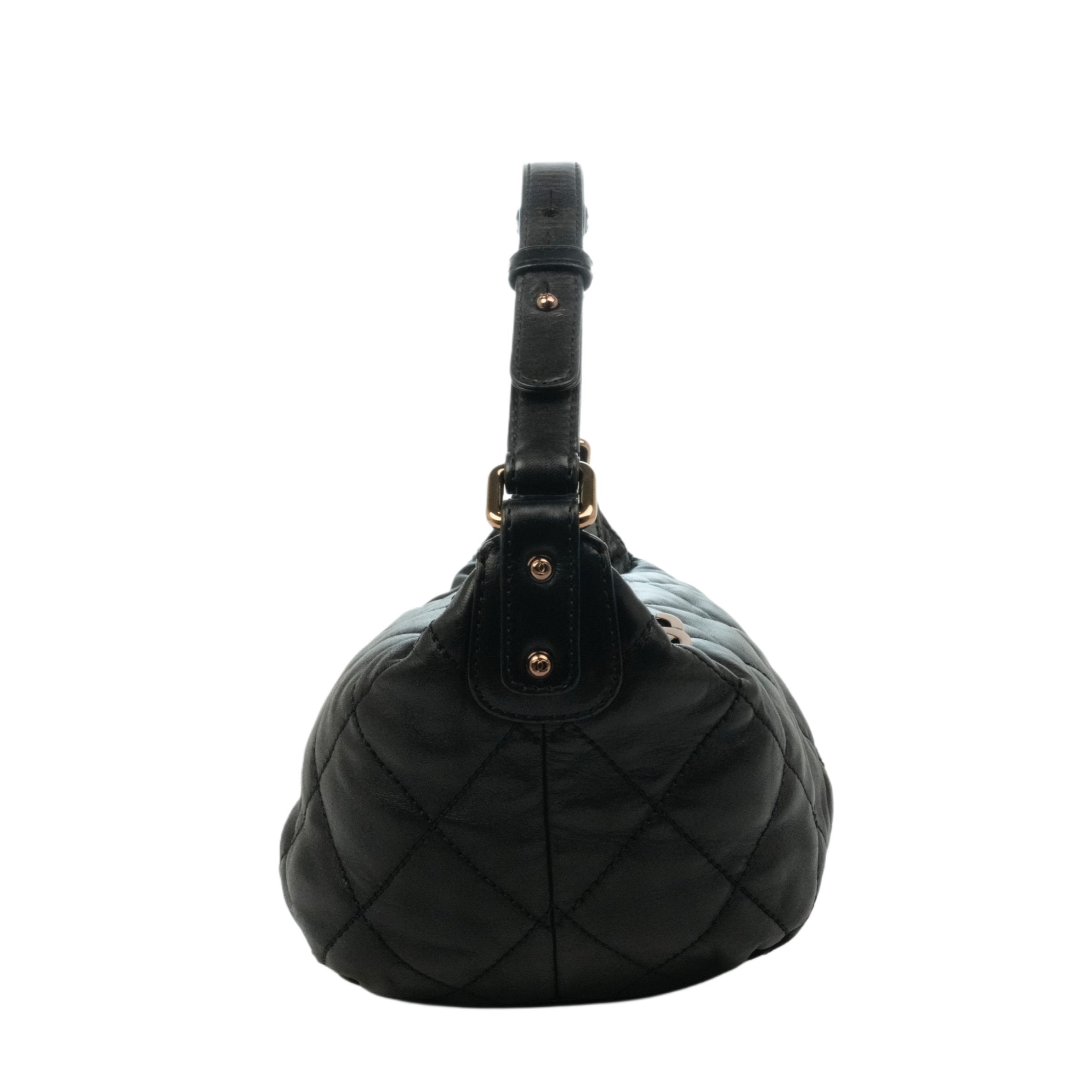 CHANEL 2005-2006 Coco Mark Wild Stitch Lambskin Shoulder Bag