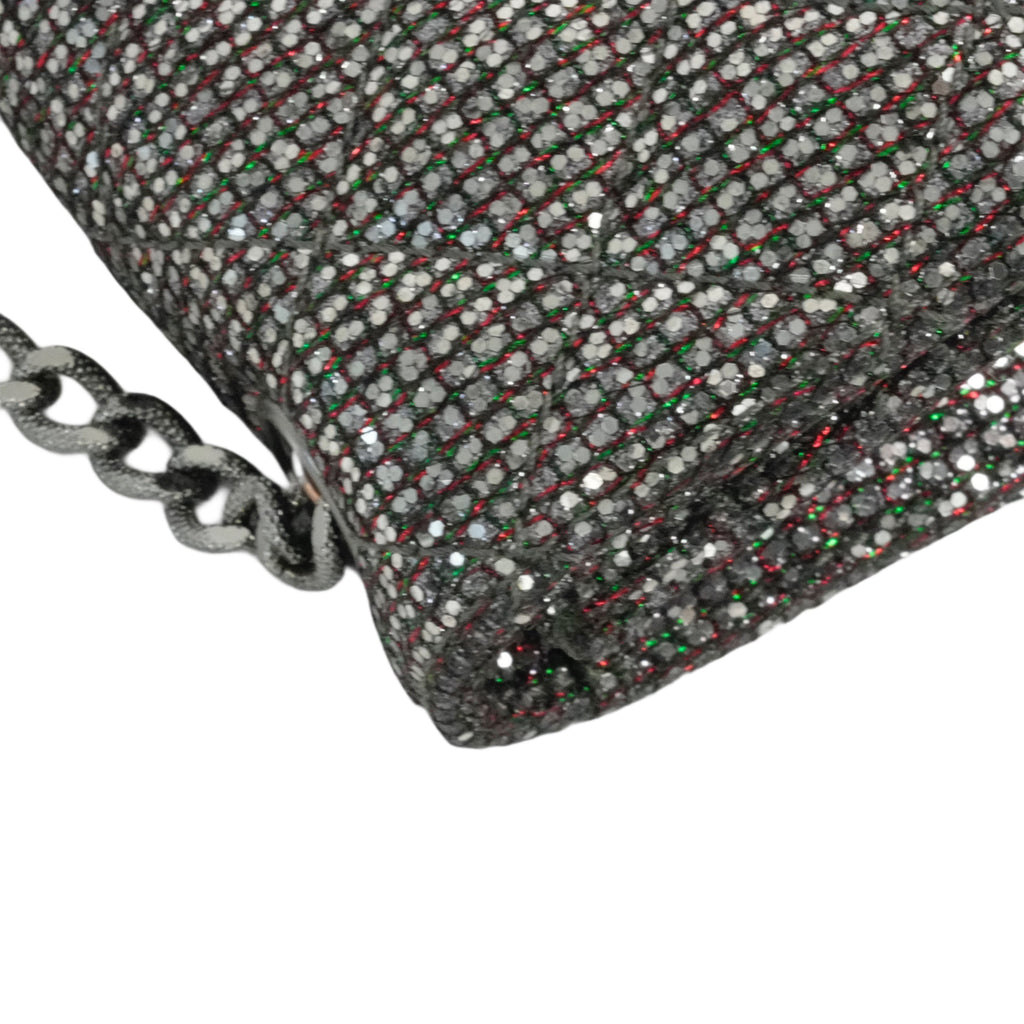 CHANEL 2010-2011 Matelassé 2.55 Chain Sequin Mini Shoulder Bag