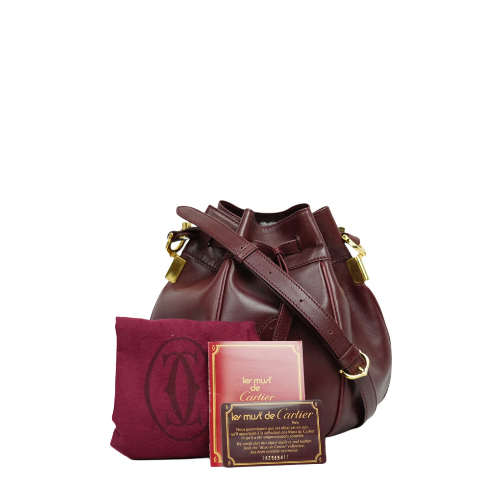CARTIER Mustline Kinchaku-Type Shoulder Bag