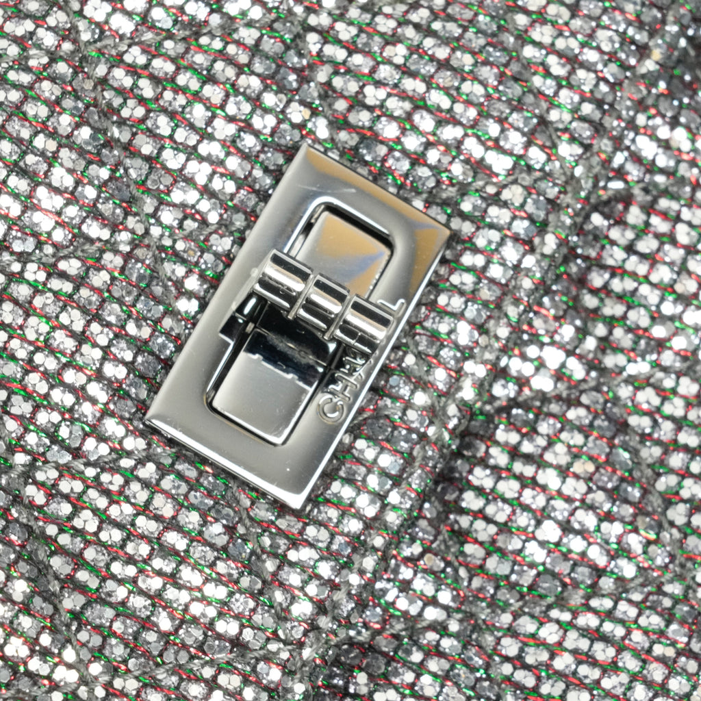 CHANEL 2010-2011 Matelassé 2.55 Chain Sequin Mini Shoulder Bag