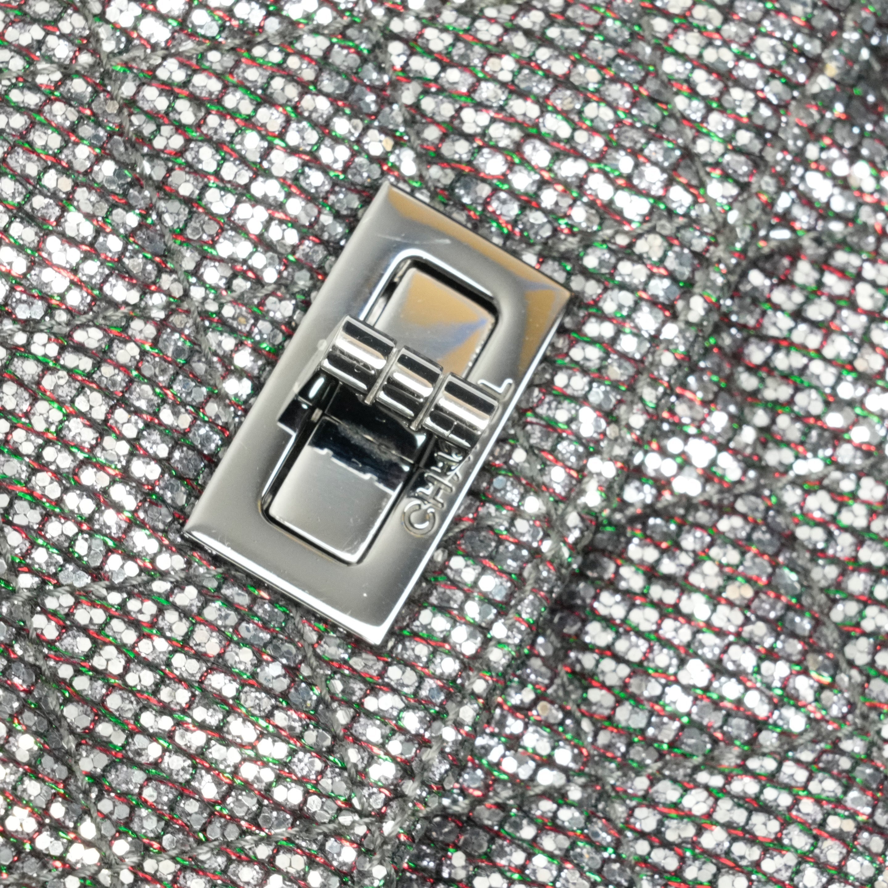 CHANEL 2010-2011 Matelassé 2.55 Chain Sequin Mini Shoulder Bag