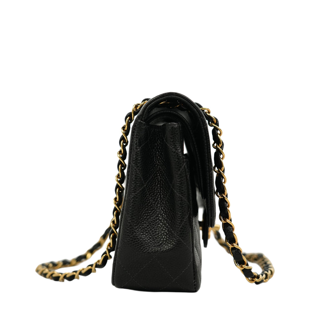 CHANEL 2004-2005 Matelassé 25W Chain Shoulder Bag in Caviar Skin