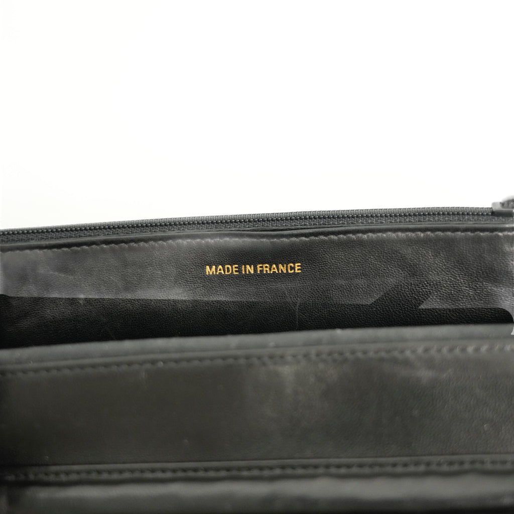 CHANEL 2002-2003 Caviar Skin Coco Mark Chain Wallet/Shoulder Bag