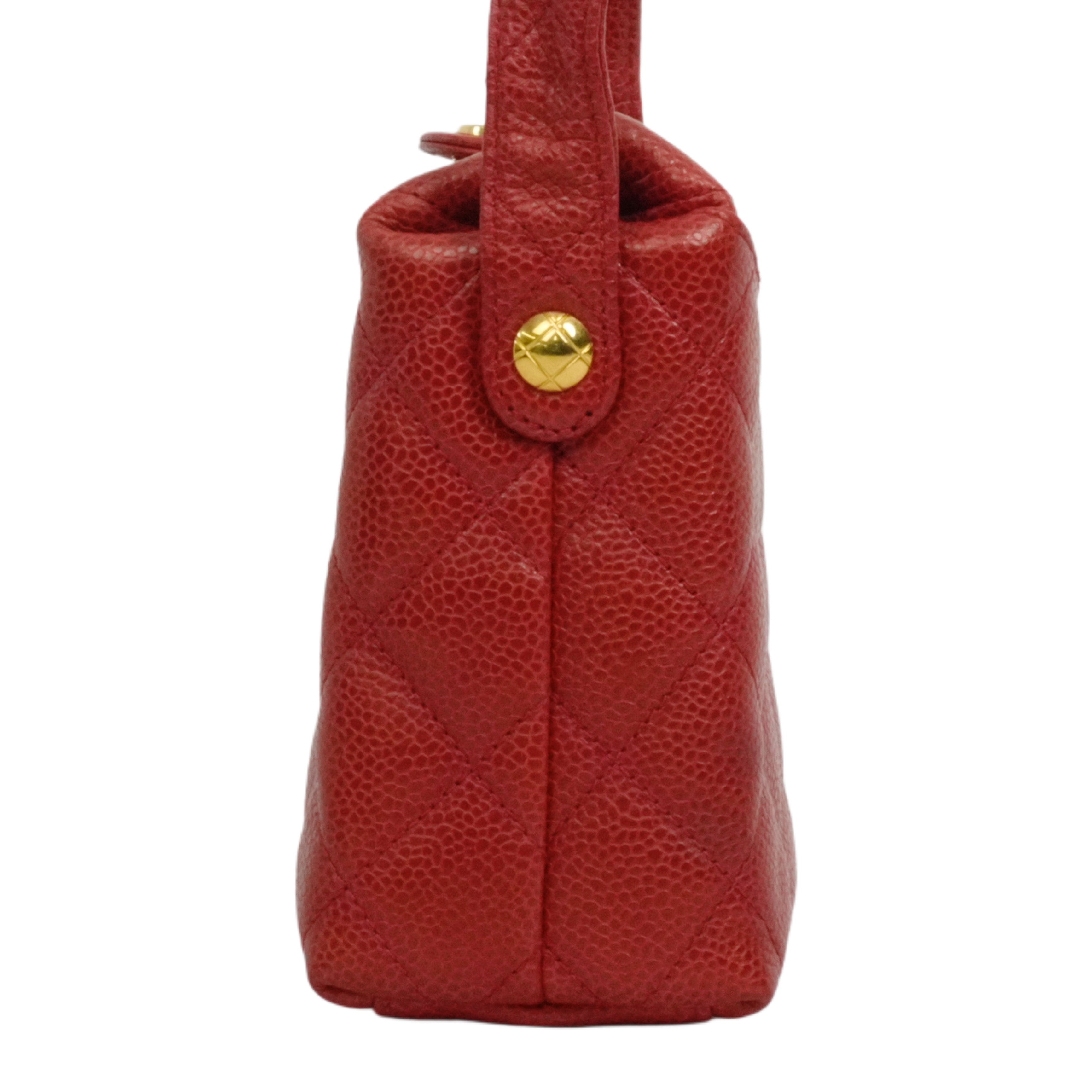 CHANEL 1991–1994 Matelassé Coco Mark Caviar Skin Shoulder Bag