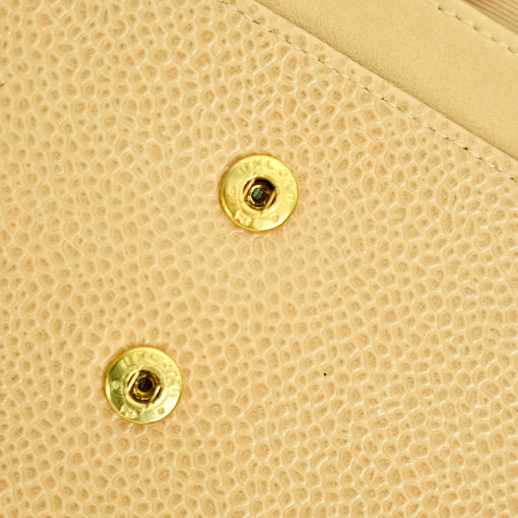 CHANEL 1997-1999 Coco Mark Caviar Skin Long Wallet
