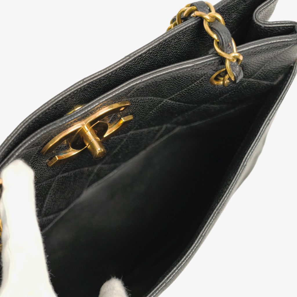 CHANEL 1997–1999 Coco Mark Matelassé Caviar Skin Tote Bag / Shoulder Bag