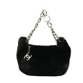 CHANEL 2002–2003 Fur Coco Mark Chain Shoulder Bag