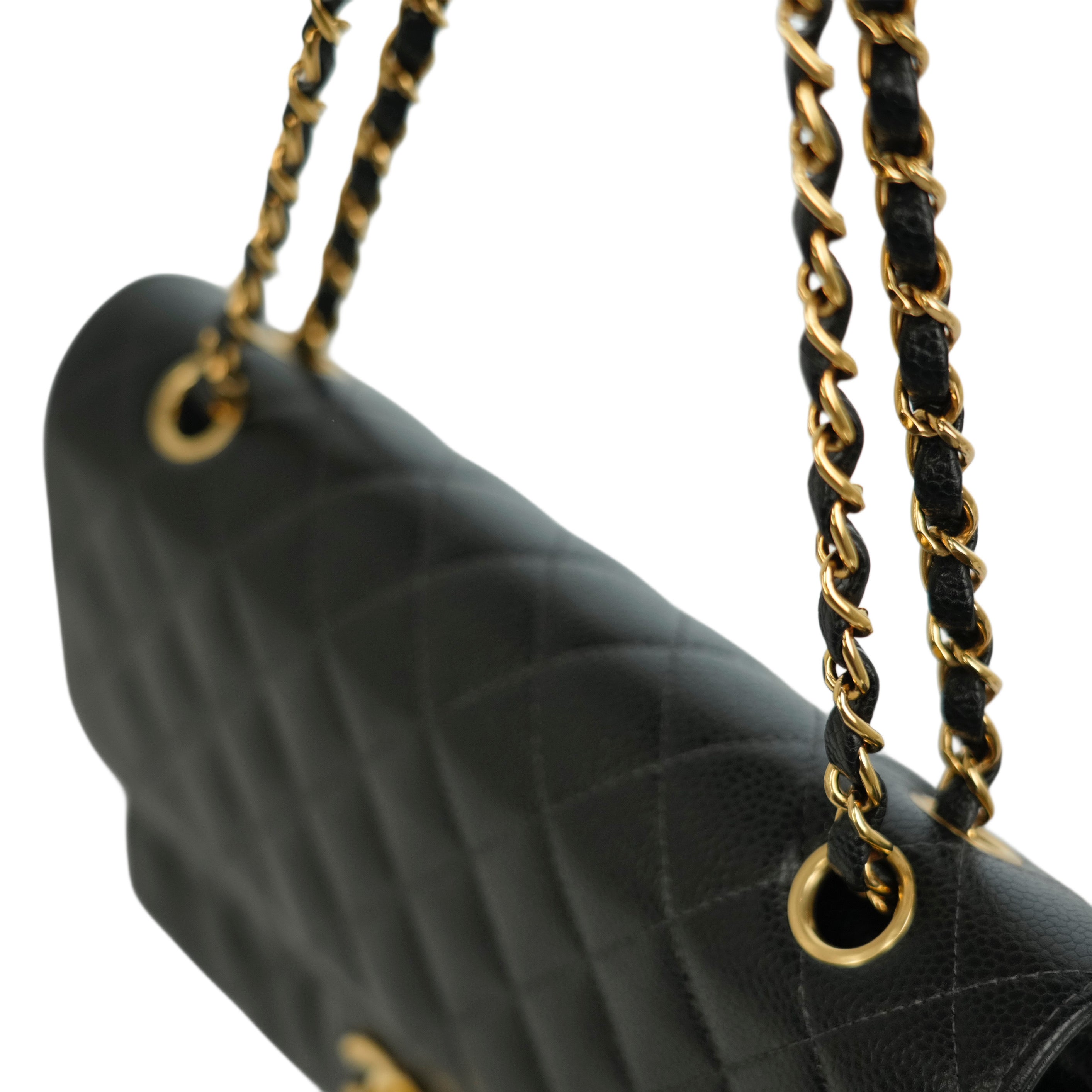 CHANEL 2004-2005 Matelassé 25W Chain Shoulder Bag in Caviar Skin