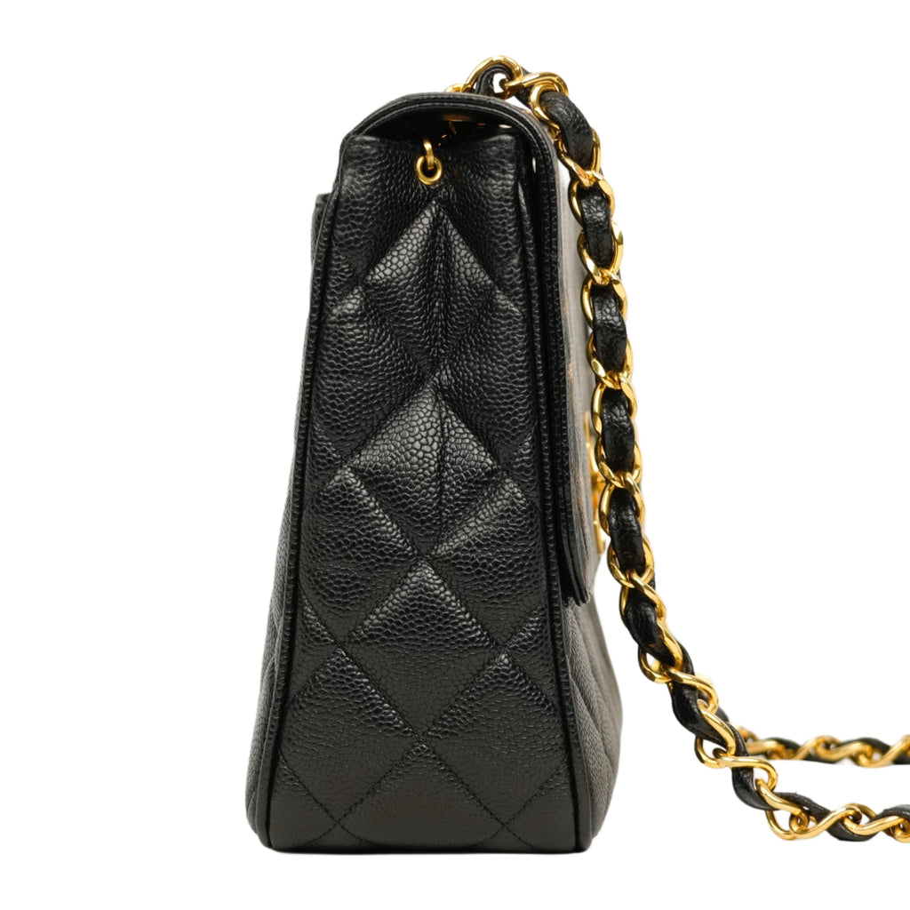 CHANEL 1994–1996 Coco Mark Matelassé Caviar Skin Shoulder Bag