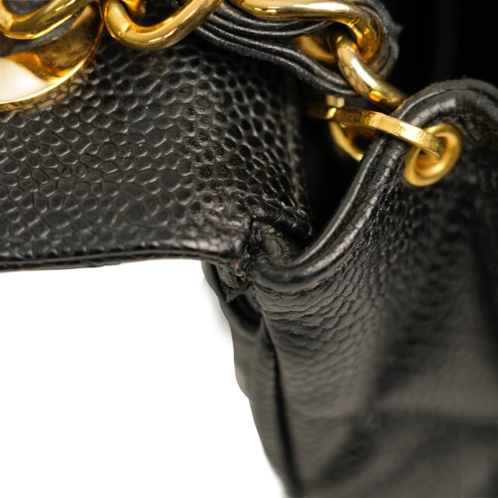 CHANEL 1994–1996 Coco Mark Matelassé Caviar Skin Shoulder Bag