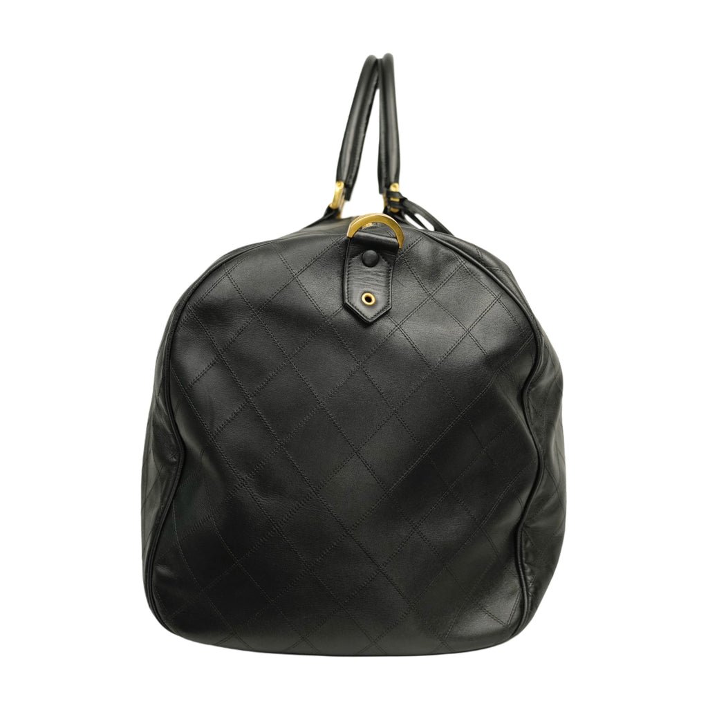 CHANEL 1991–1994 Matelassé Boston 60 Handbag / Shoulder Bag 2-Way