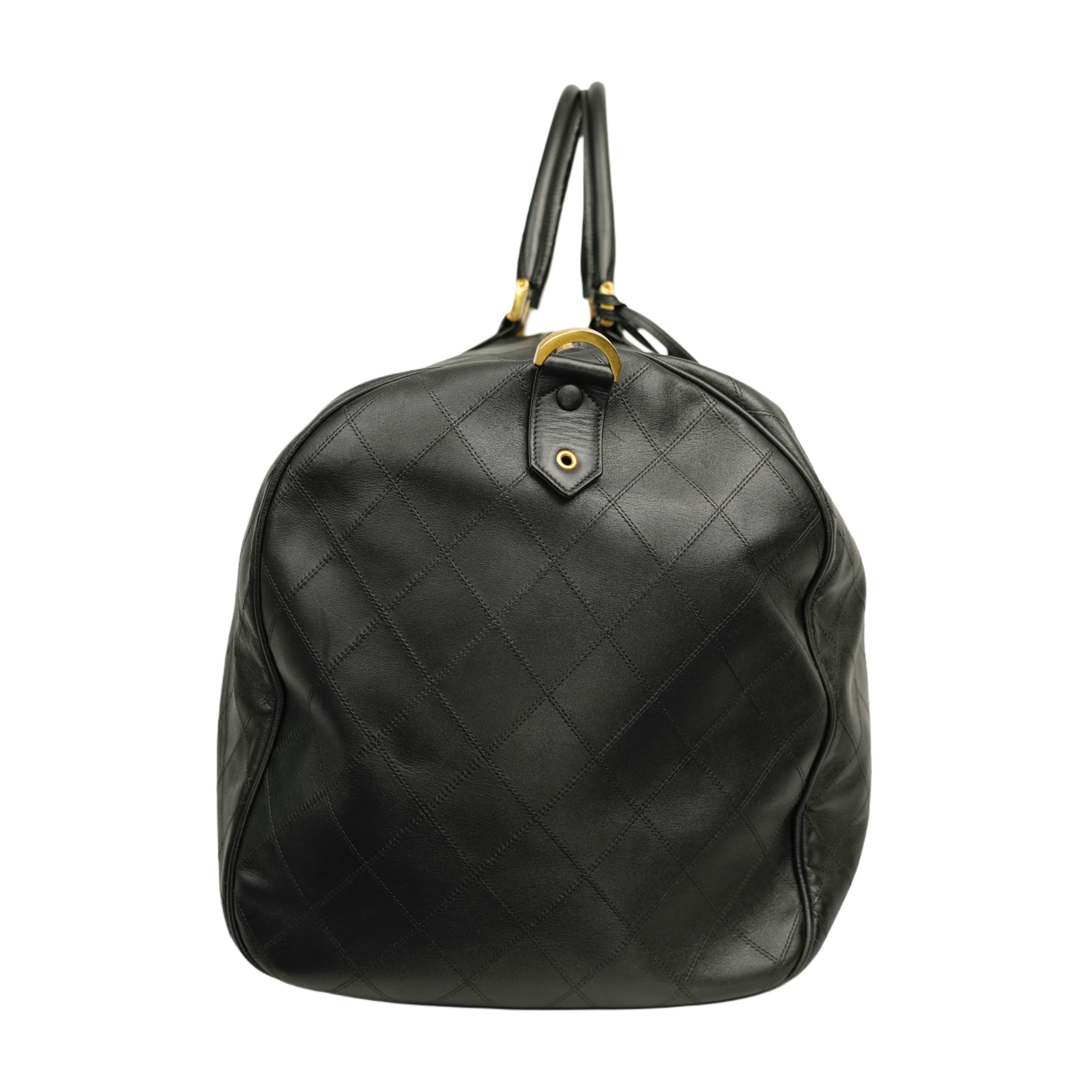 CHANEL 1991–1994 Matelassé Boston 60 Handbag / Shoulder Bag 2-Way