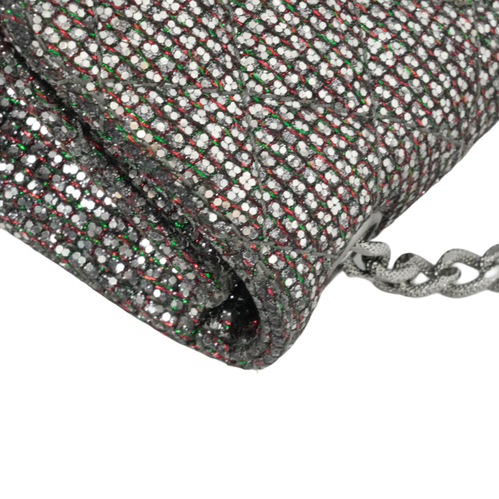 CHANEL 2010-2011 Matelassé 2.55 Chain Sequin Mini Shoulder Bag