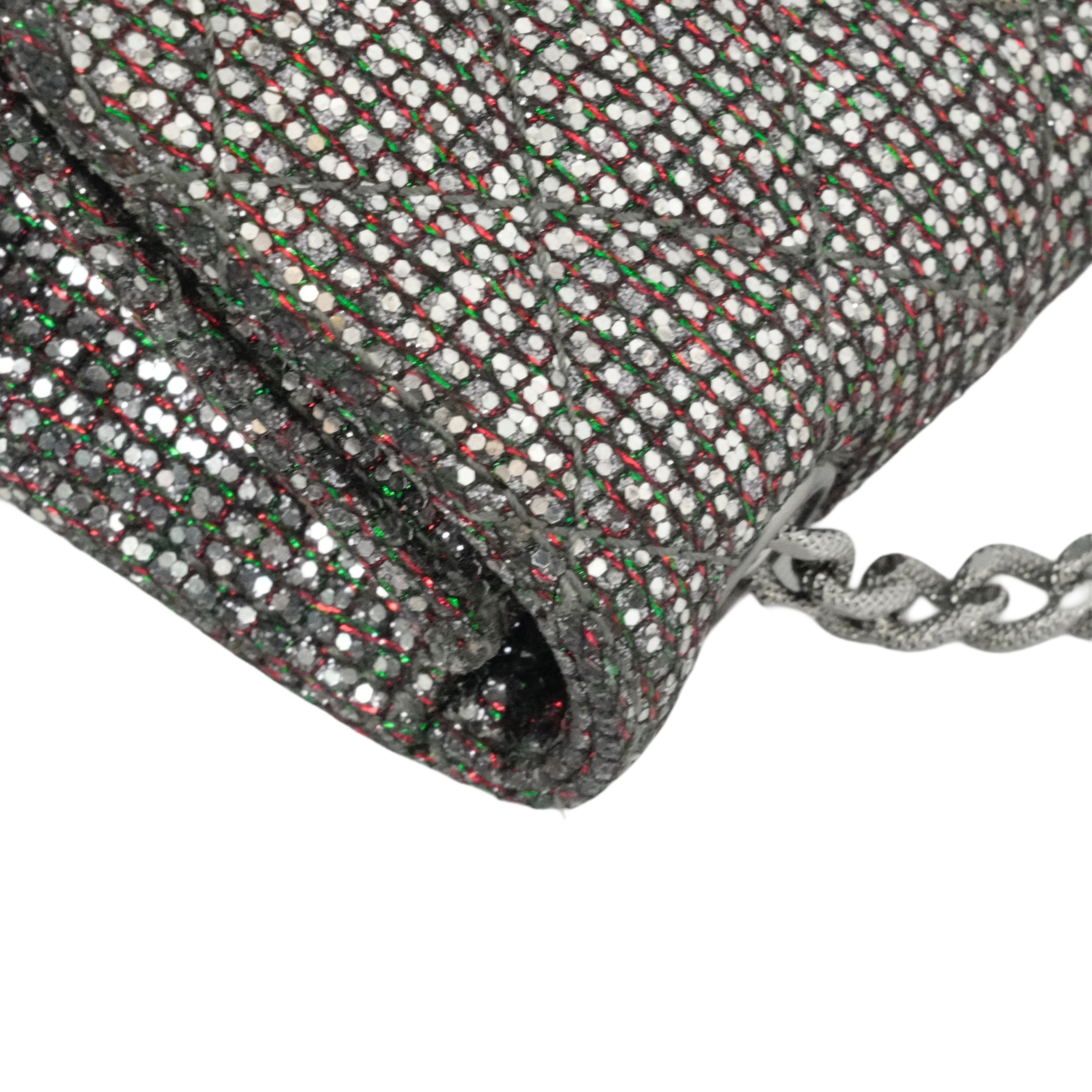 CHANEL 2010-2011 Matelassé 2.55 Chain Sequin Mini Shoulder Bag