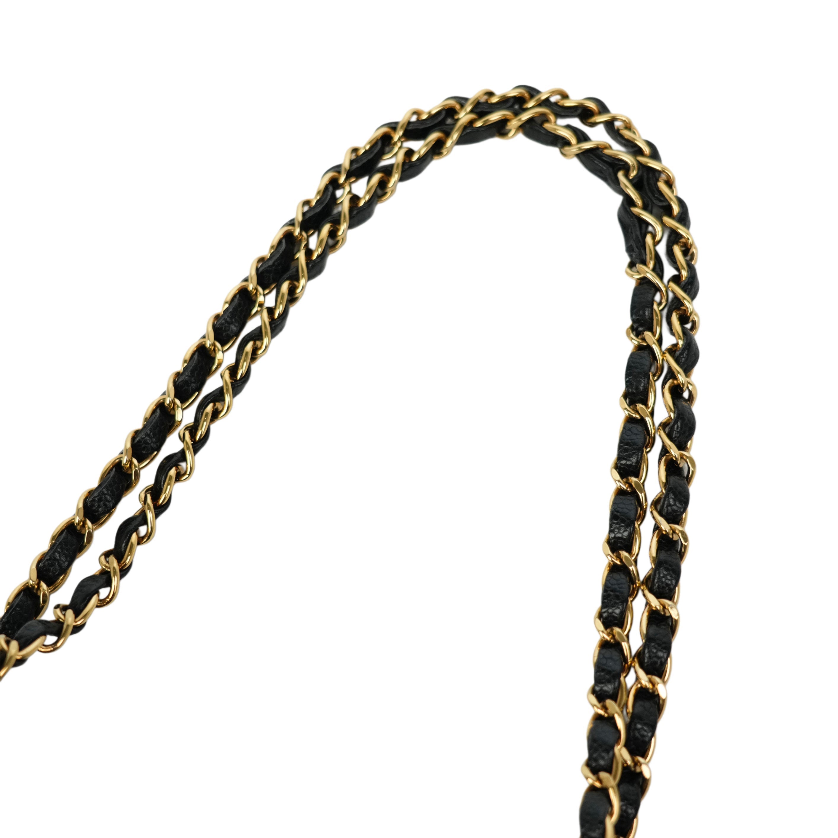 CHANEL 2004-2005 Matelassé 25W Chain Shoulder Bag in Caviar Skin