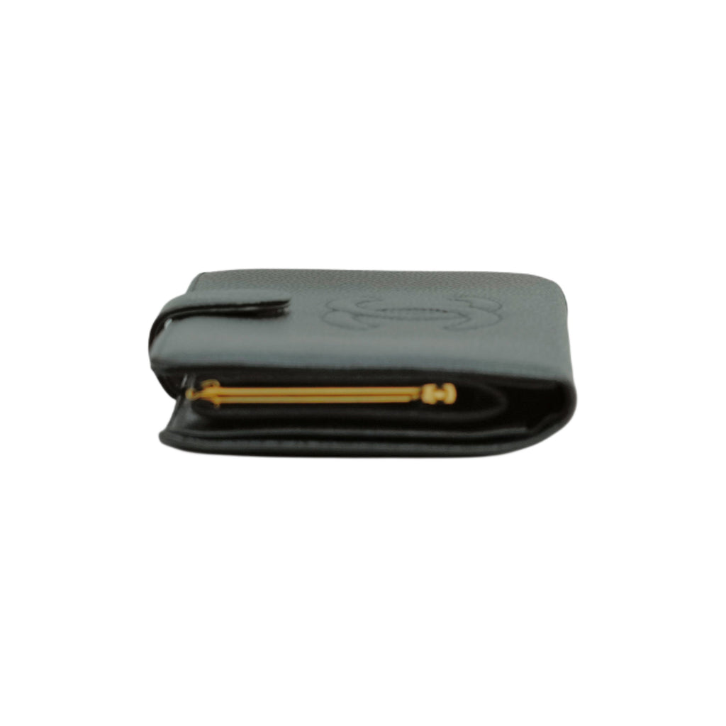 CHANEL 2003-2004 Coco Mark Caviar Skin Long Wallet