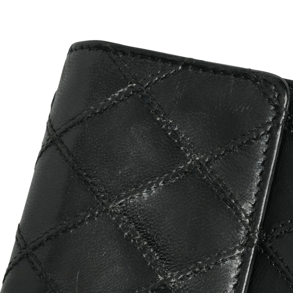 CHANEL 2009–2010 Matelassé Coco Mark Bi-Fold Long Wallet