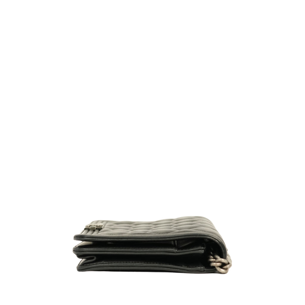 CHANEL Boy Chanel Matelassé Coco Mark Chain Wallet / Shoulder Bag