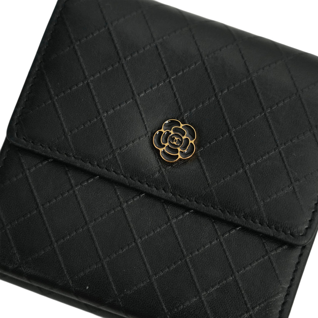 CHANEL 2004–2005 Ginza Limited Camellia Trifold Wallet