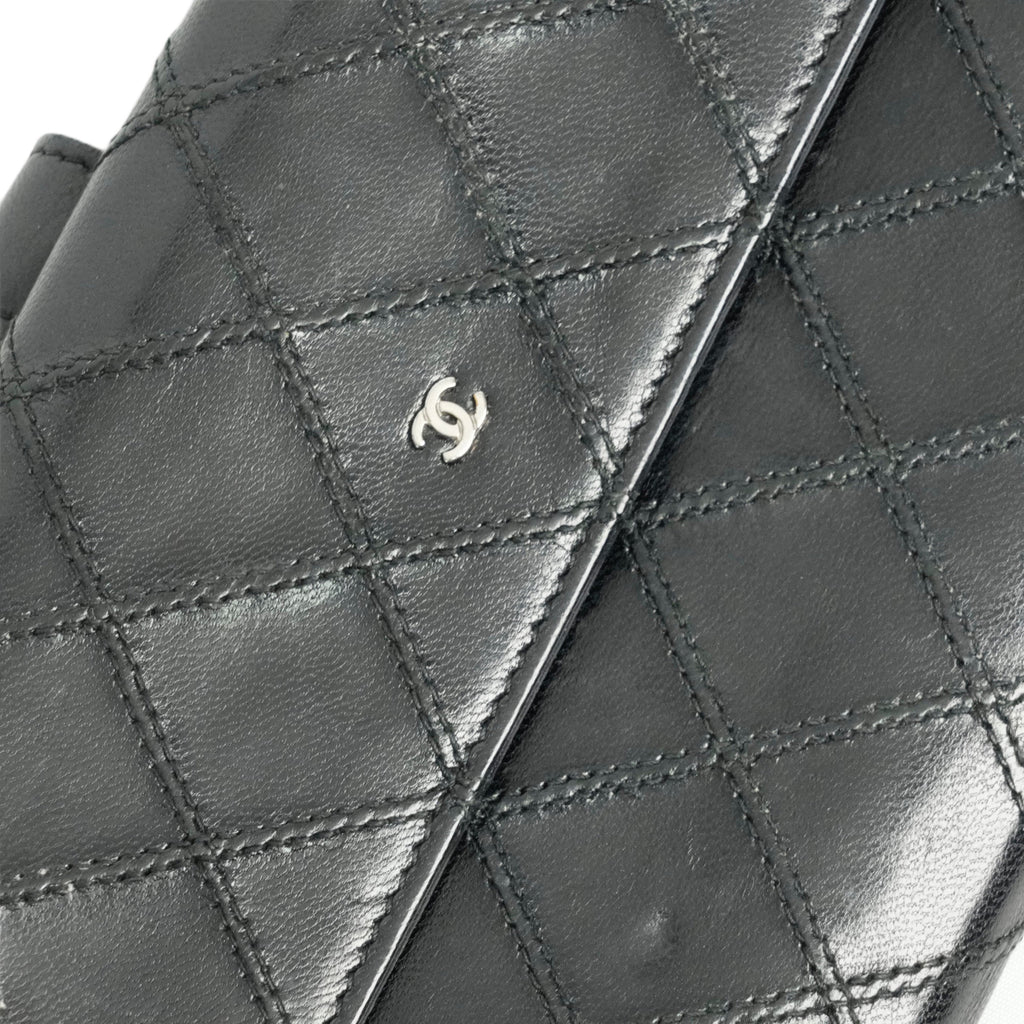 CHANEL 2009–2010 Matelassé Coco Mark Bi-Fold Long Wallet