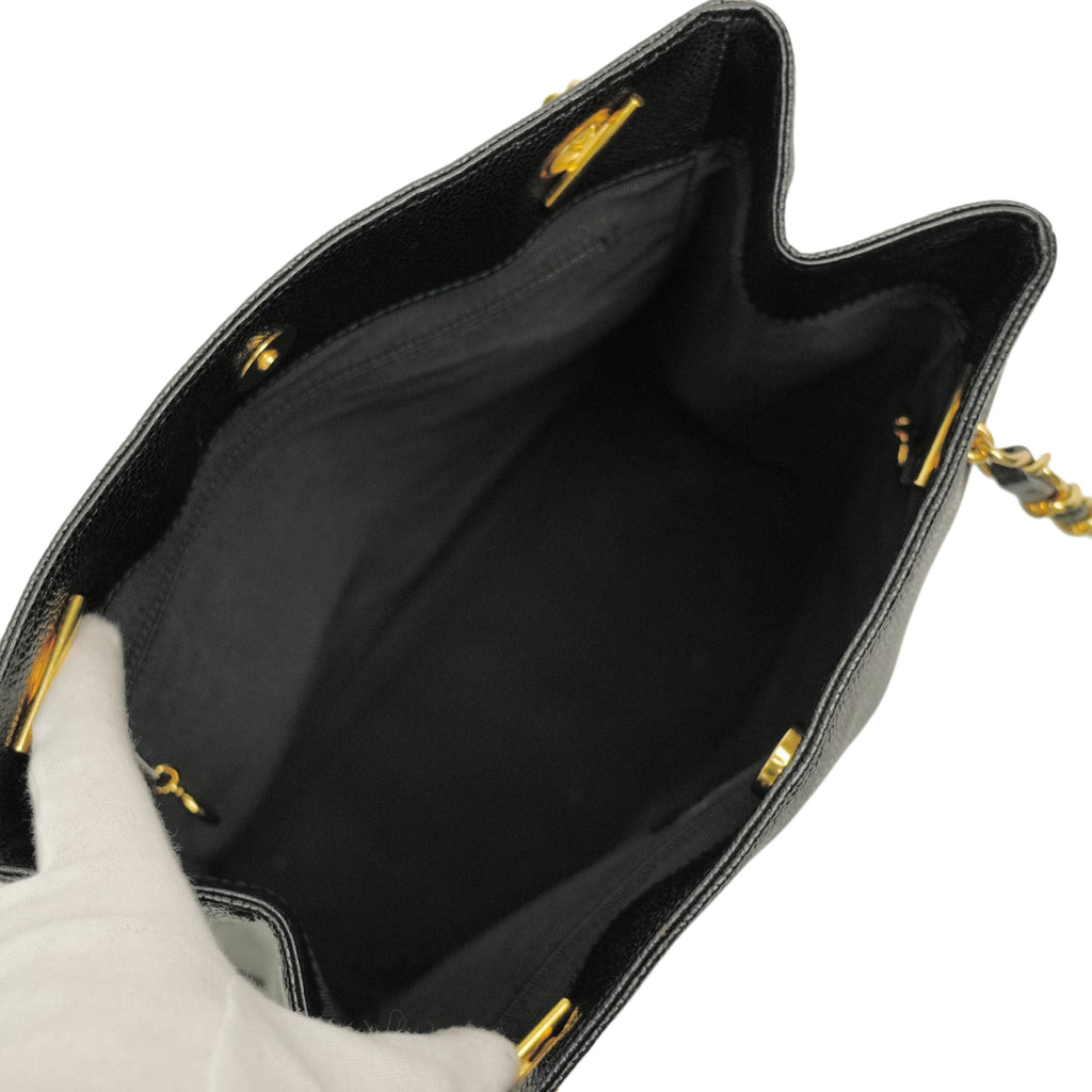 CHANEL 1996–1997 Coco Mark Matelassé Caviar Skin Tote Bag / Shoulder Bag