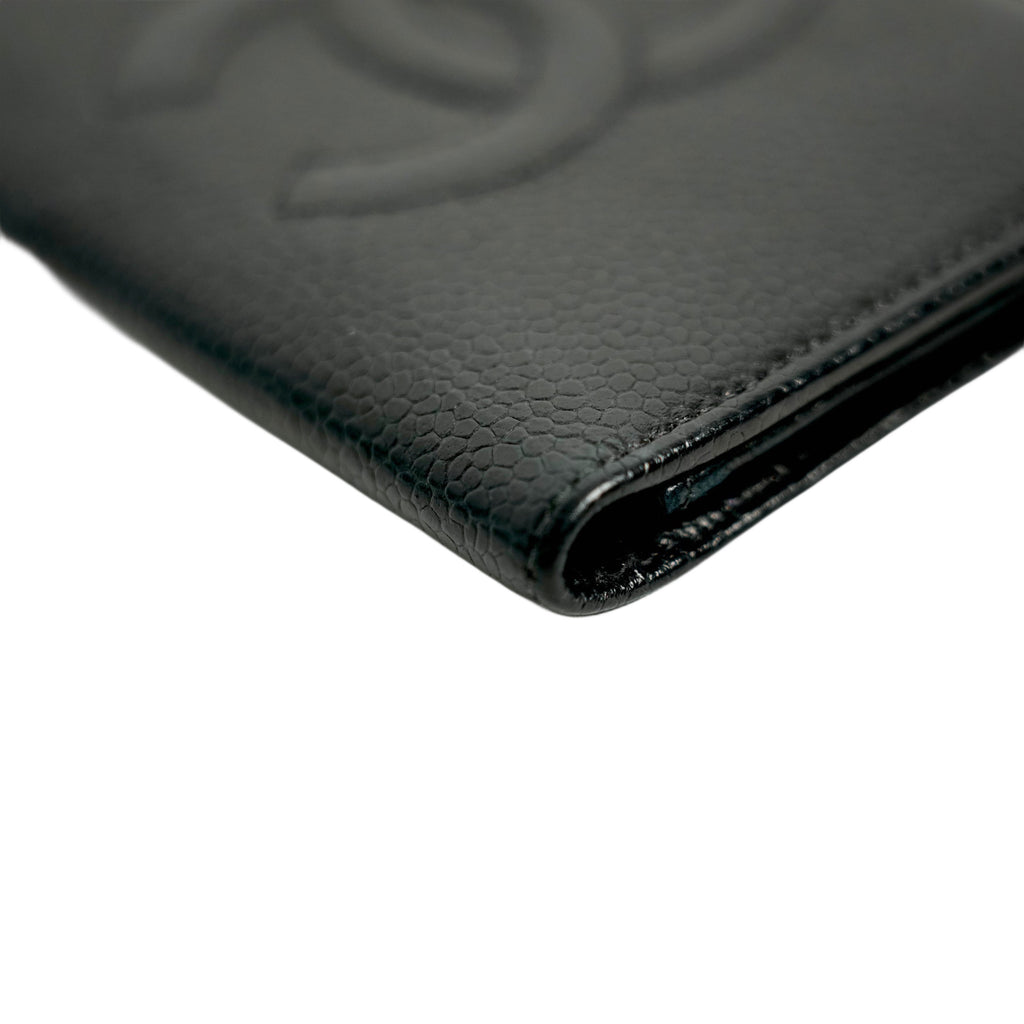 CHANEL 1996-1997 Caviar Skin Coco Mark Card Case